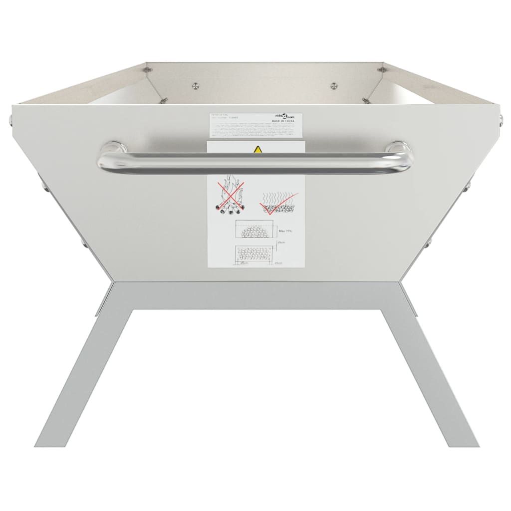 Grill Silbern 118x42x30,5 cm Edelstahl