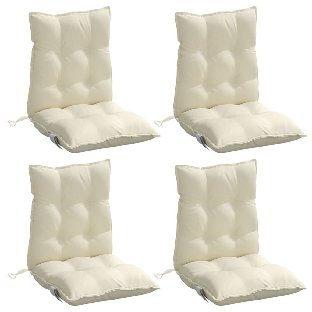 Niedriglehner-Auflagen 4 Stk. Creme Oxford-Gewebe