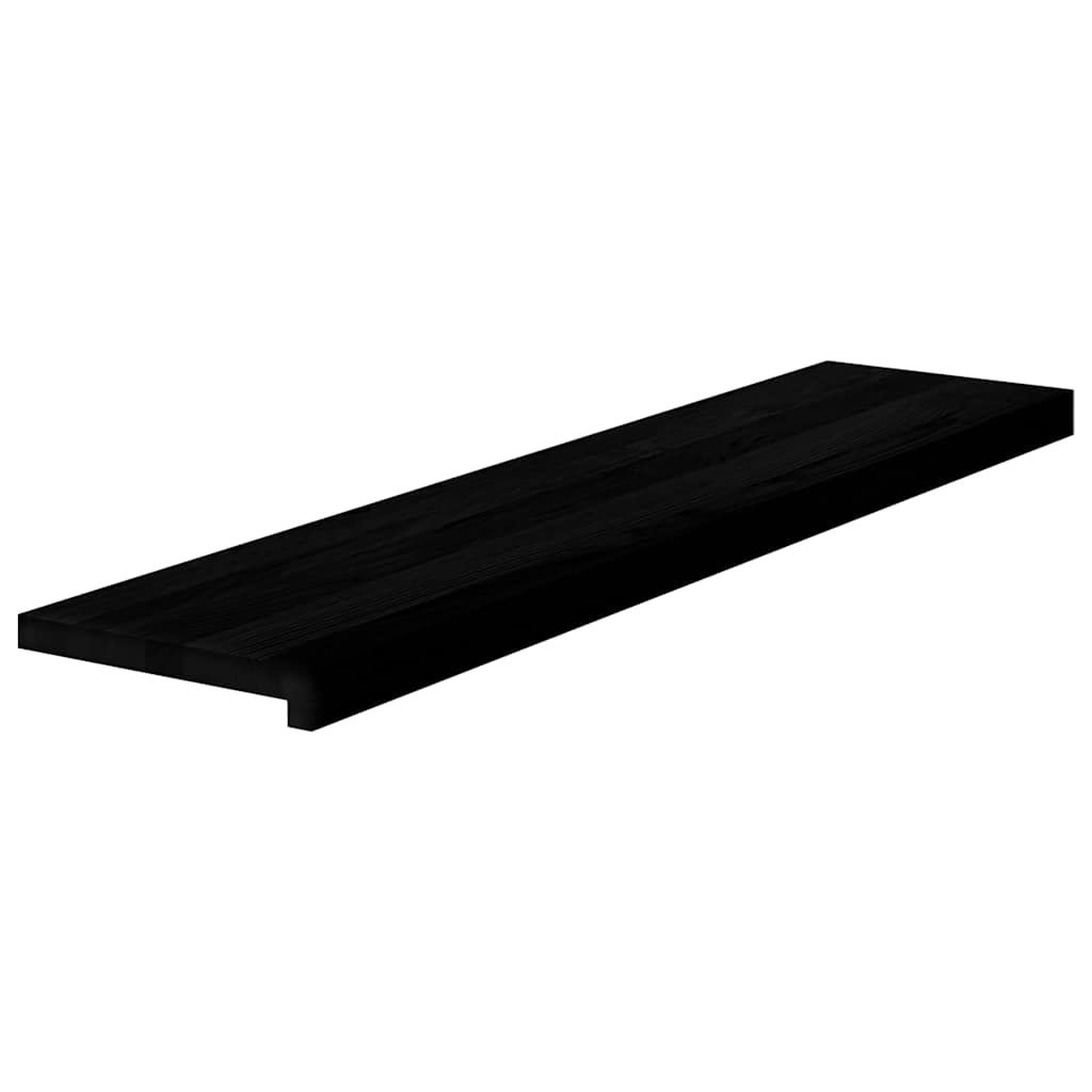 Treppenstufen 4 Stk. Braun-Schwarz 110x30x2 cm Massivholz Eiche