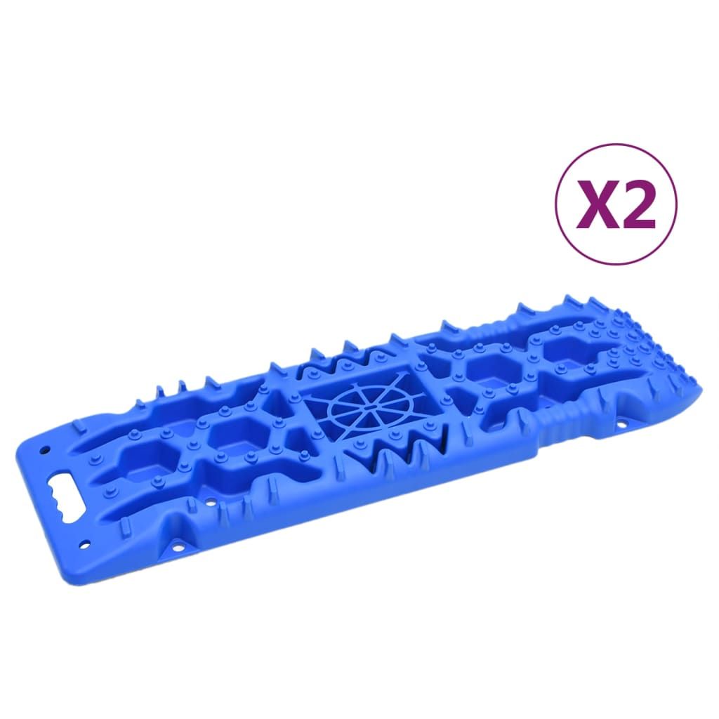 Traktionsmatten 2 Stk. Blau 107x31x7 cm Nylon