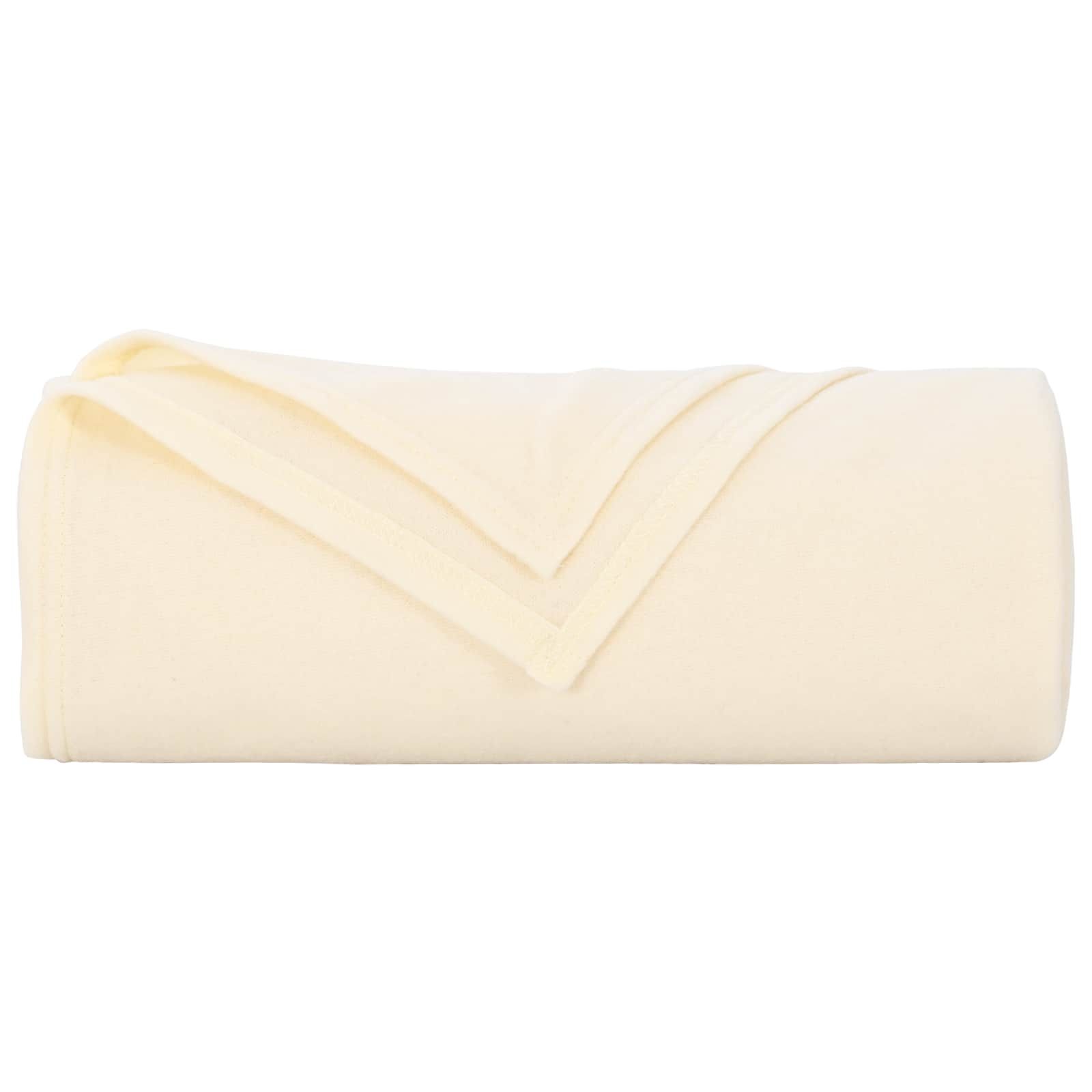 Überwurfdecke Creme 350 x 270 cm Fleece