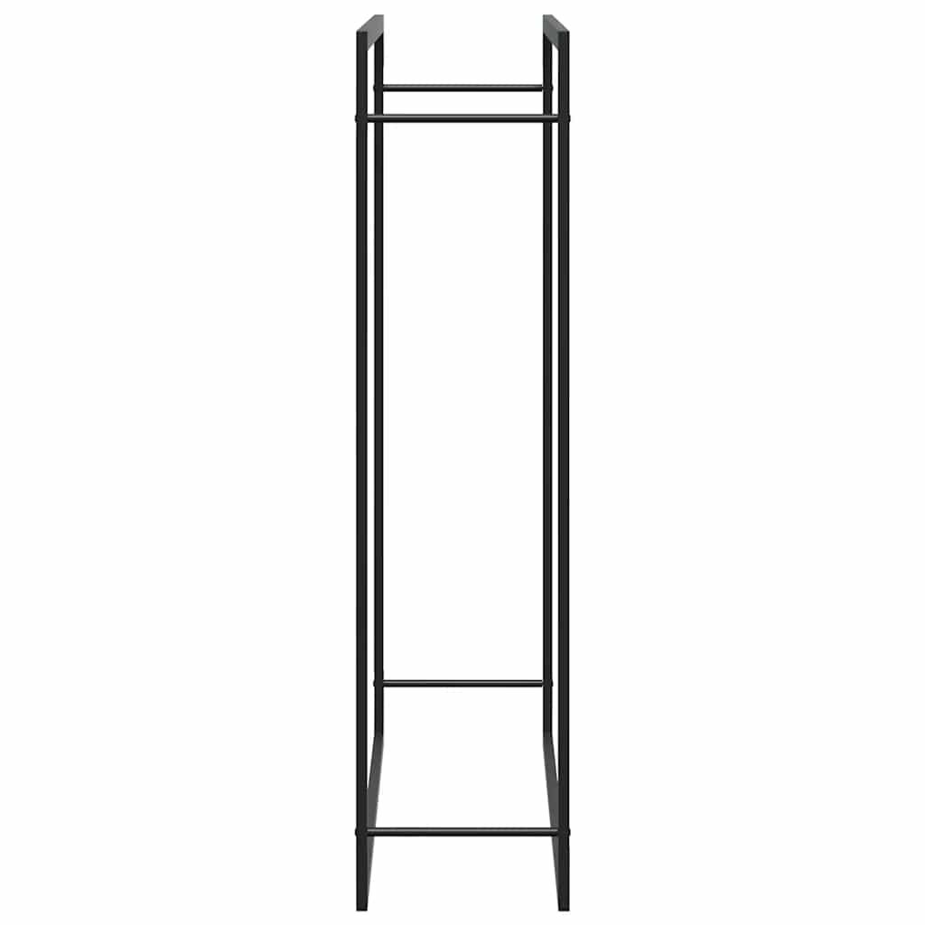 Brennholzregal Mattschwarz 110x28x116 cm Stahl