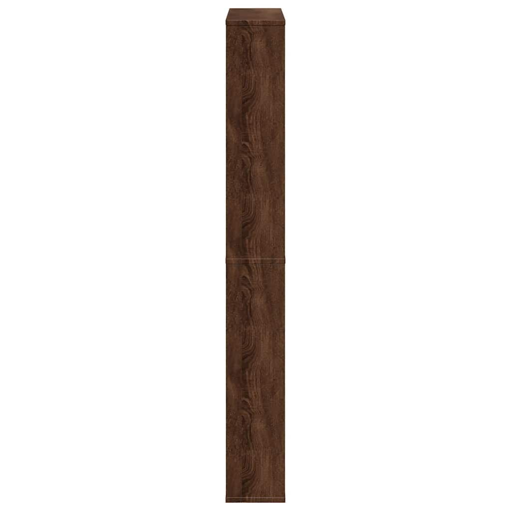 Schuhschrank mit Spiegel 4 Fächer Braun Eiche-Optik 63x17x134cm