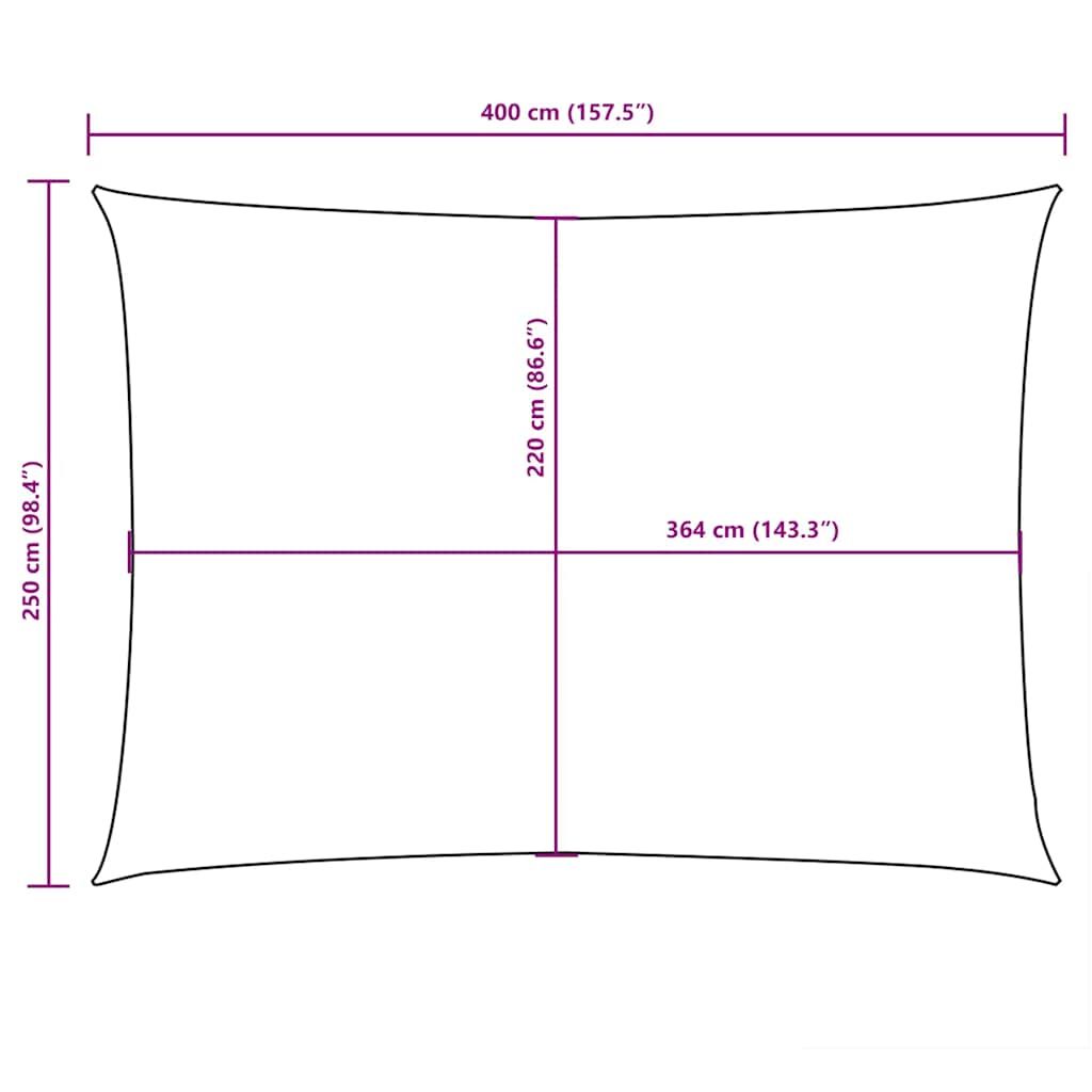 Sonnensegel Oxford-Gewebe Rechteckig 2,5x4 m Anthrazit