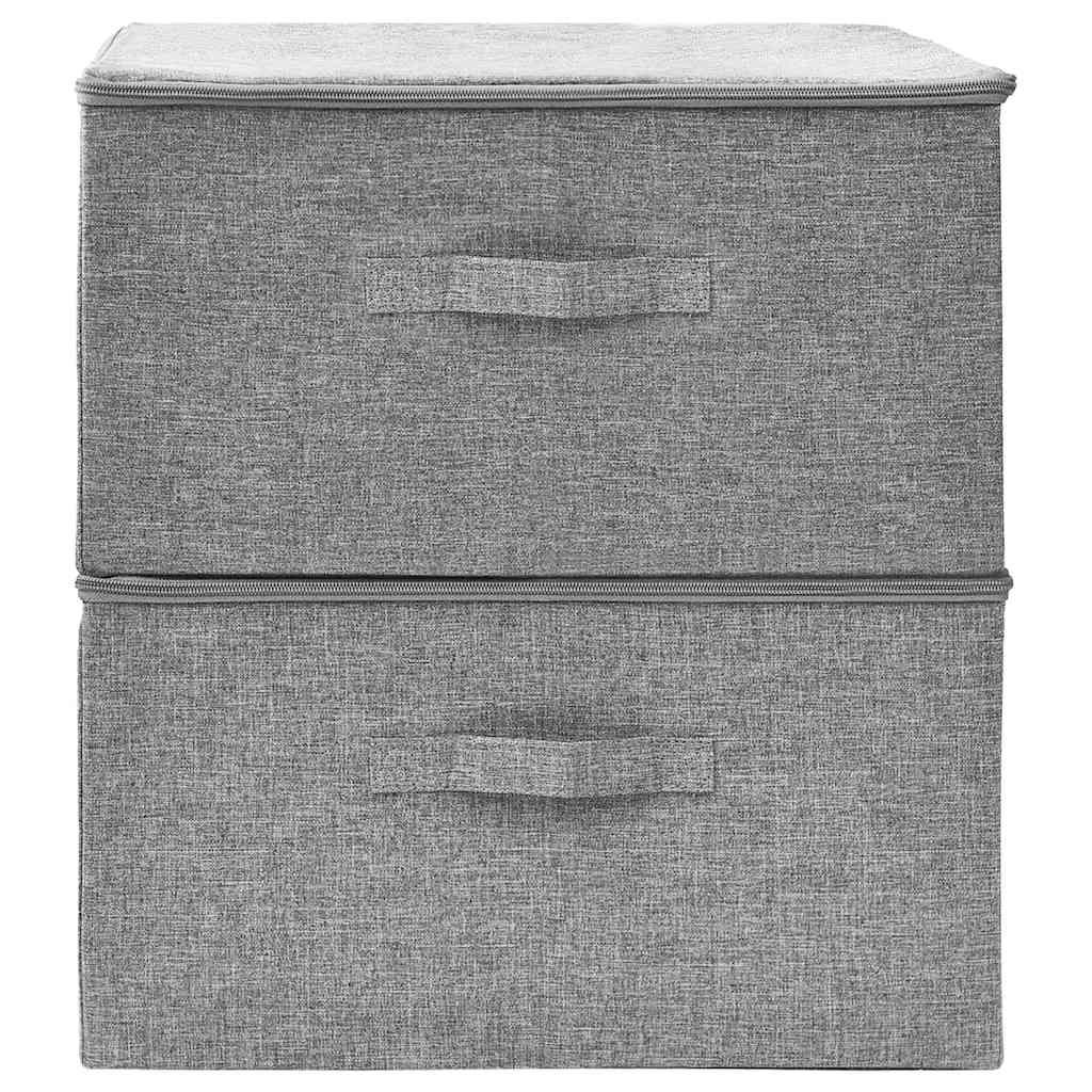 Aufbewahrungsboxen 2 Stk. Stoff 43x34x23 cm Grau