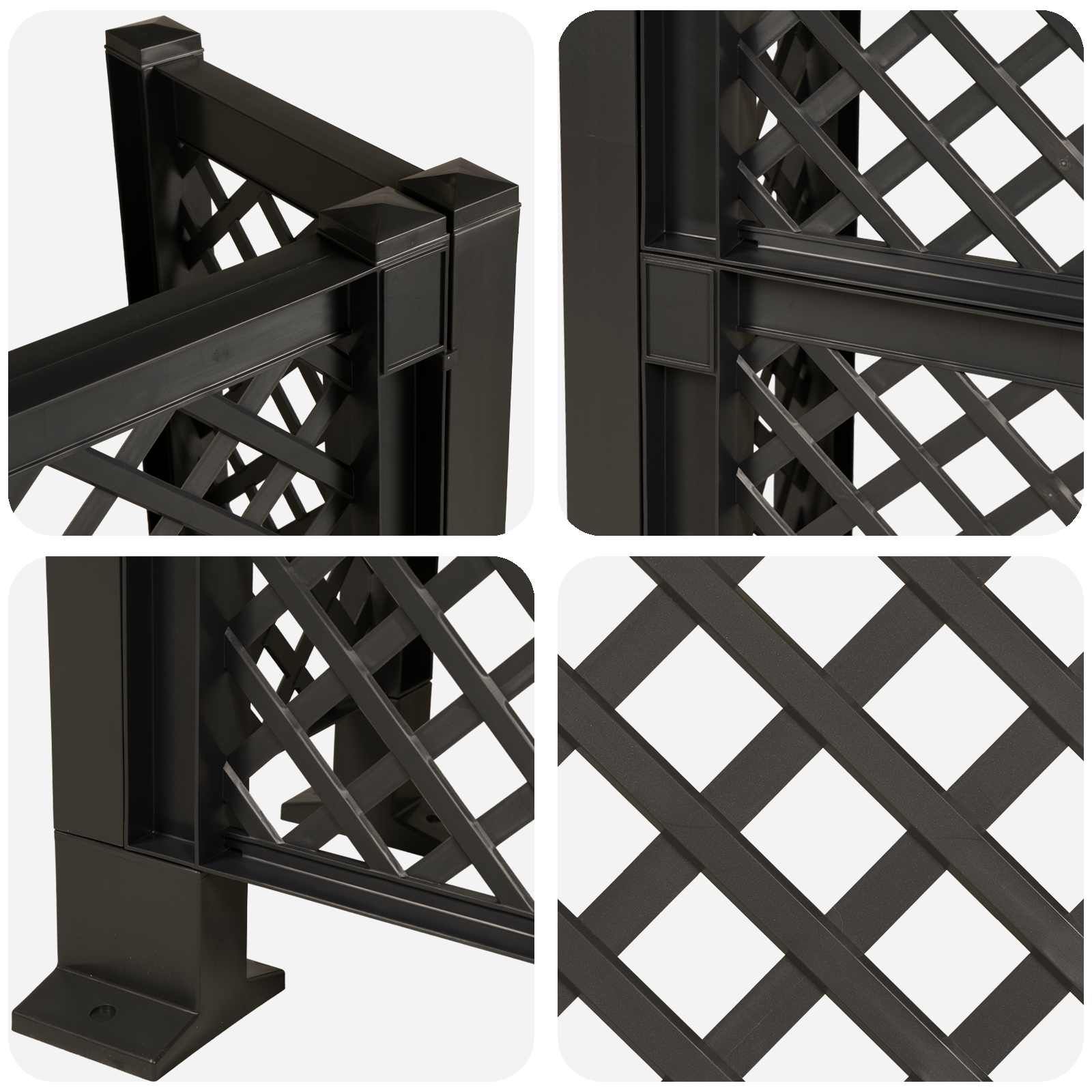 Mülltonnengitter Anthrazit 123 x 47 x 114 cm PP