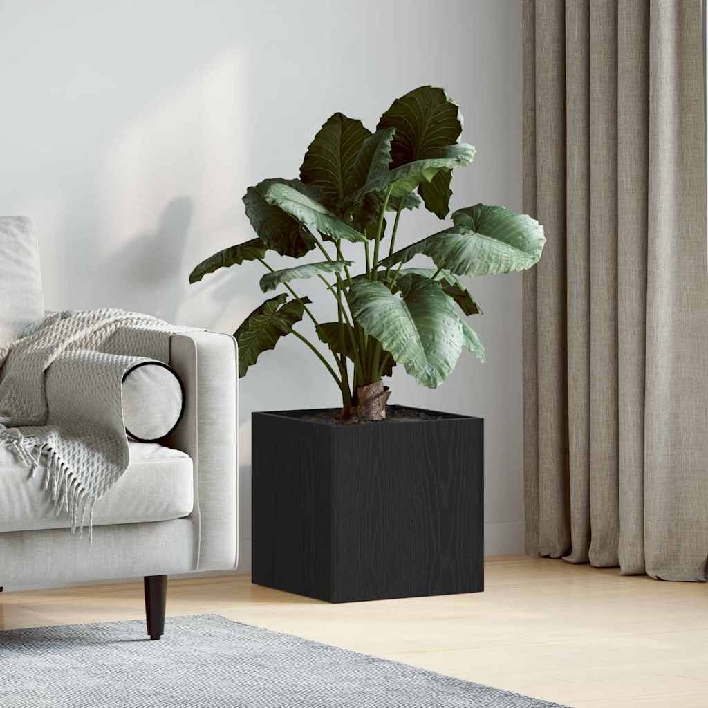 Blumentopfschachtel Schwarz Eichen-Optik 40 x 40 x 40 cm