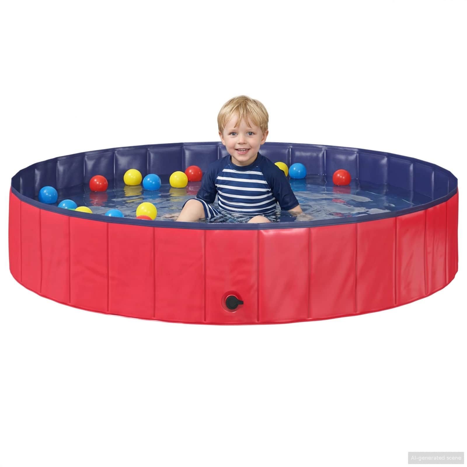 Kinder Schwimmbecken Ø 160 x 30 cm Rund für Rot und Blau