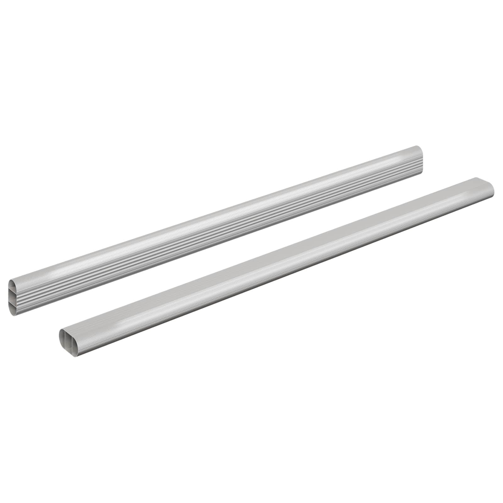 Kleiderstange 2 stk. Silber 472 x 15 x 29 mm Aluminiumlegierung