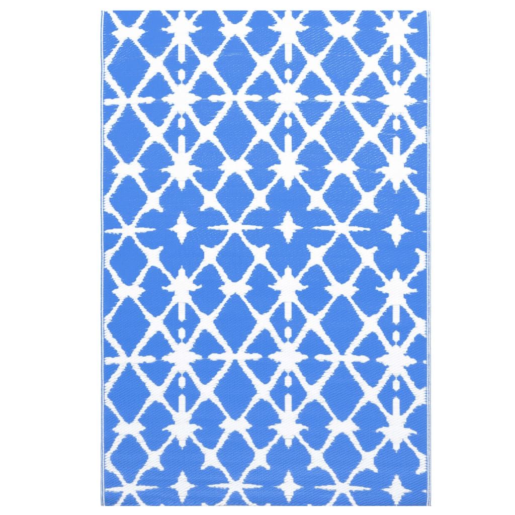 Outdoor-Teppich ARAKIL Weiß und Blau 160x230 cm PP