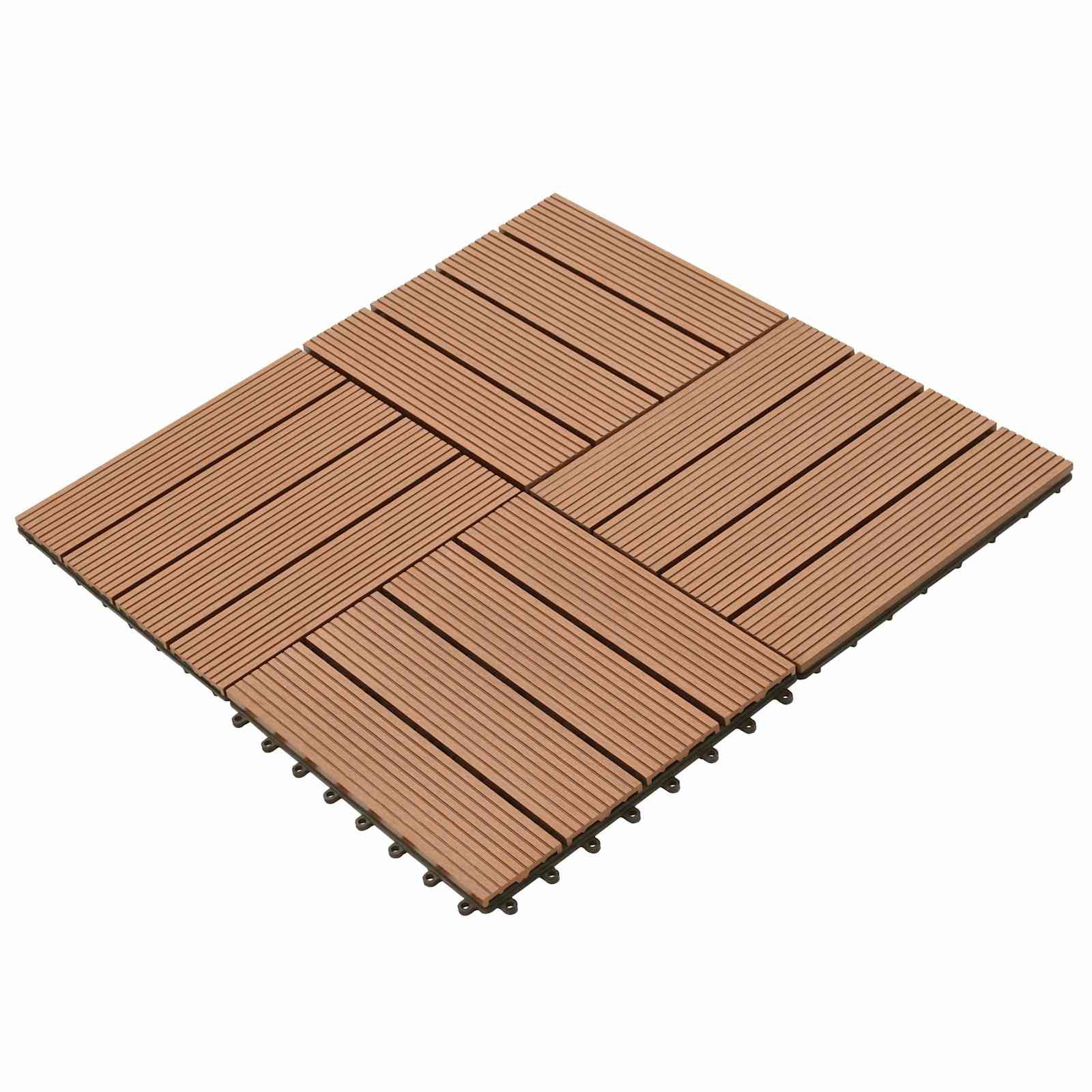Terrassenfliese 22 stk. Braun 30 x 30 cm WPC