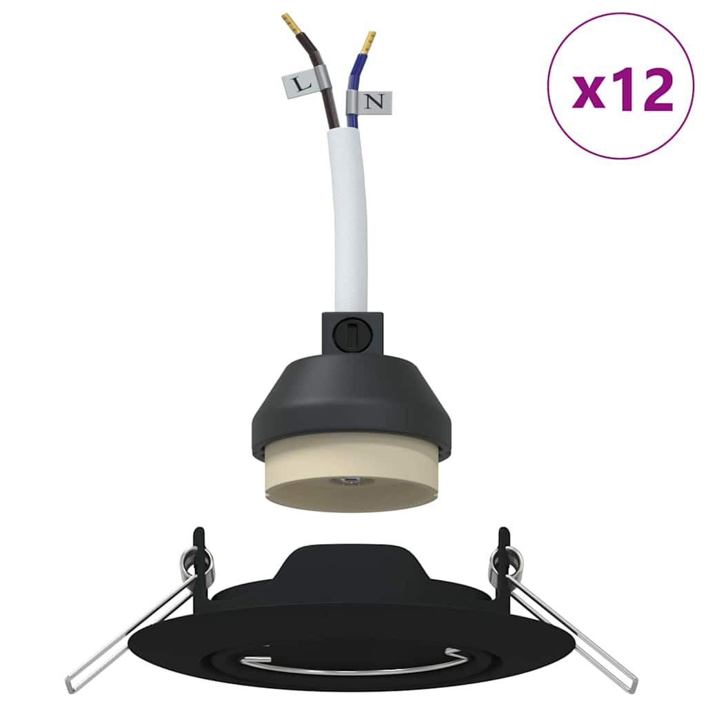 Spotlight 12 stk. Schwarz 9 x 9 x 2,5 cm Metall