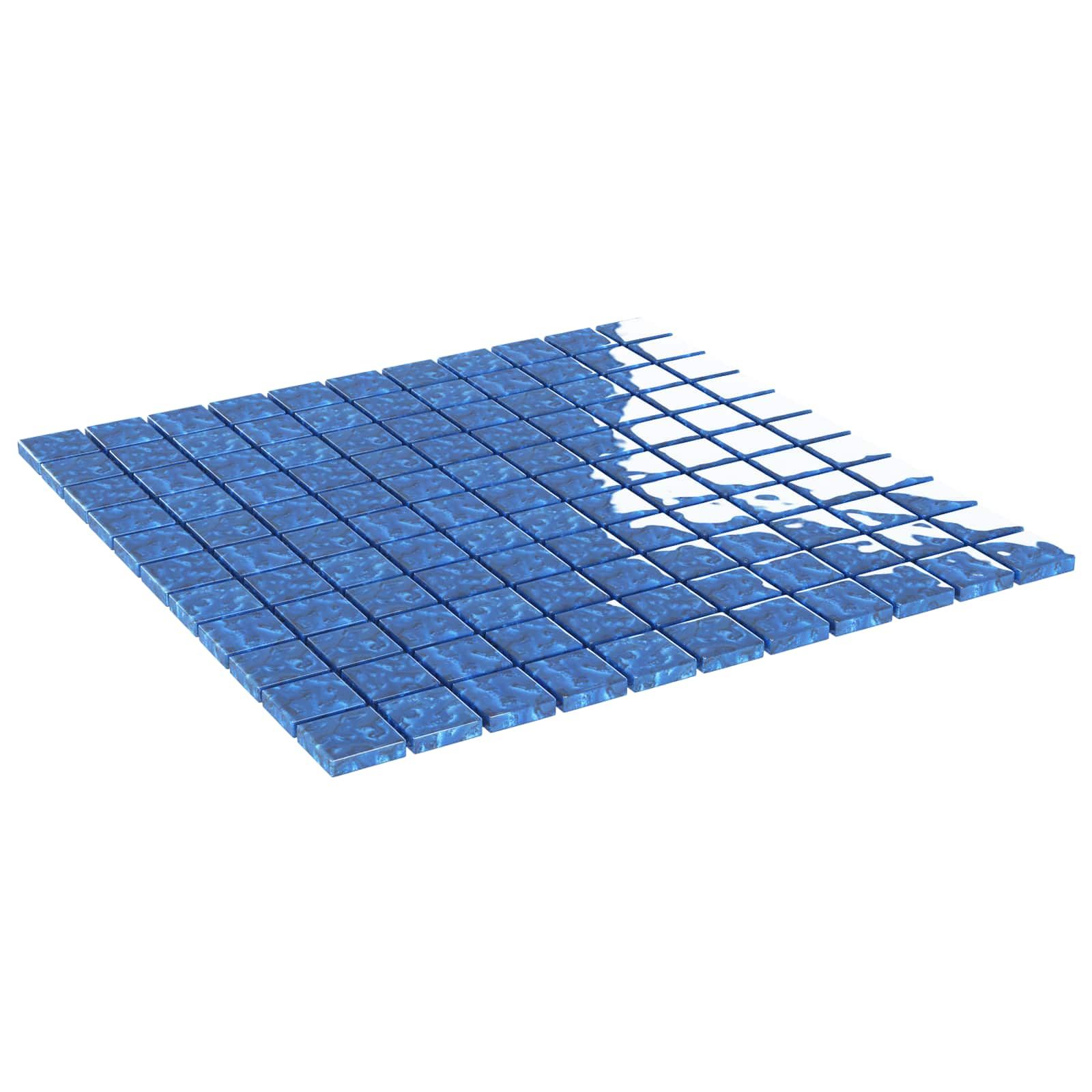 Mosaikfliese 11 pcs Blau 50 x 50 cm Glas