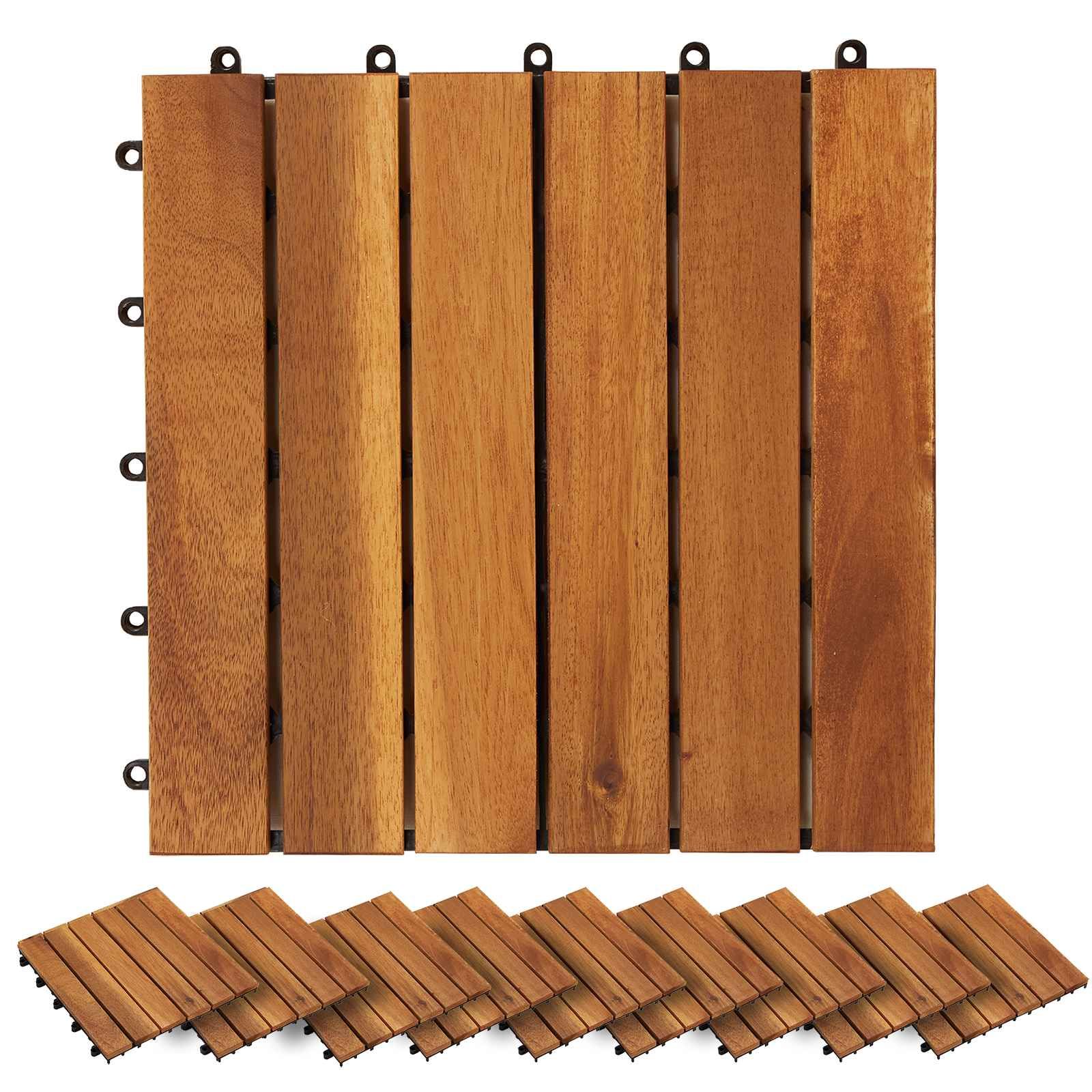 Terrassenfliese 20 pcs Braun 30 x 30 cm Akazien-Hartholz