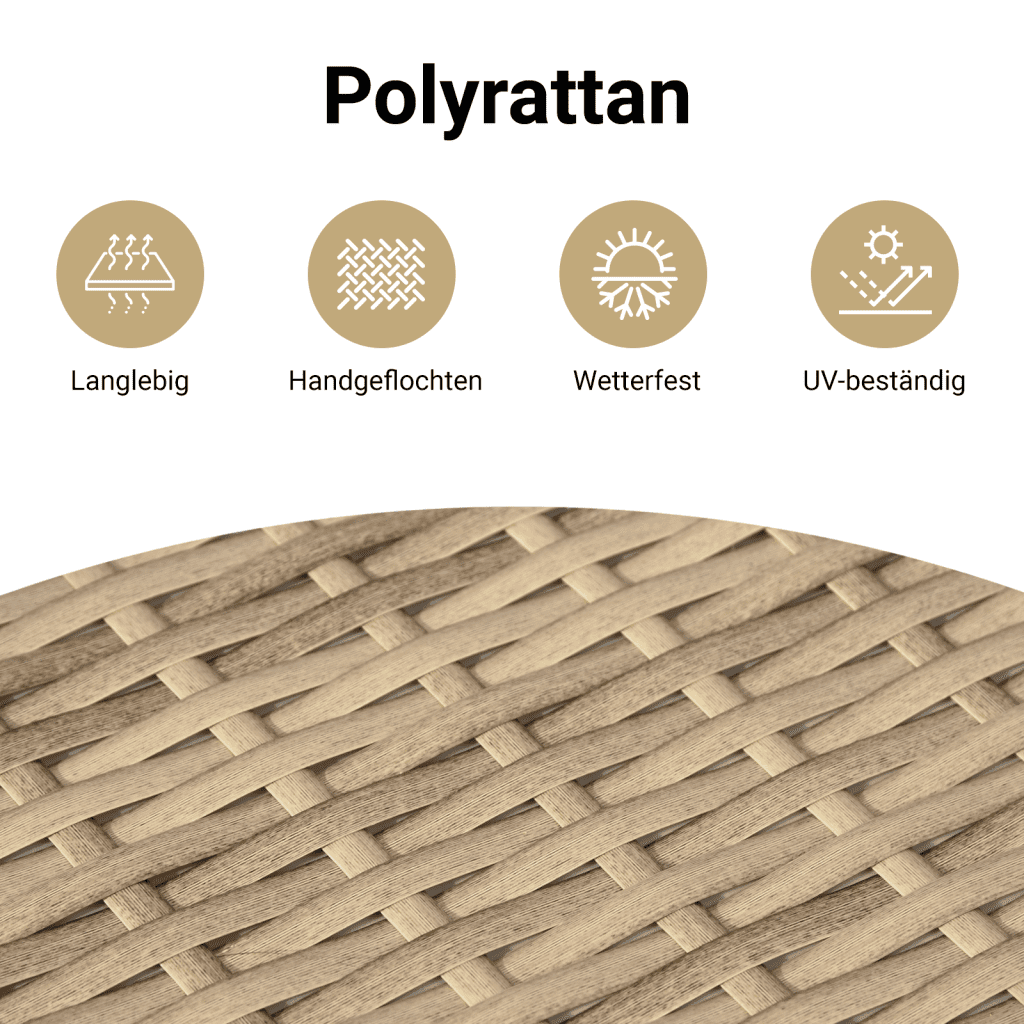 Outdoor-Regale 2 Stk. Beige Poly Rattan