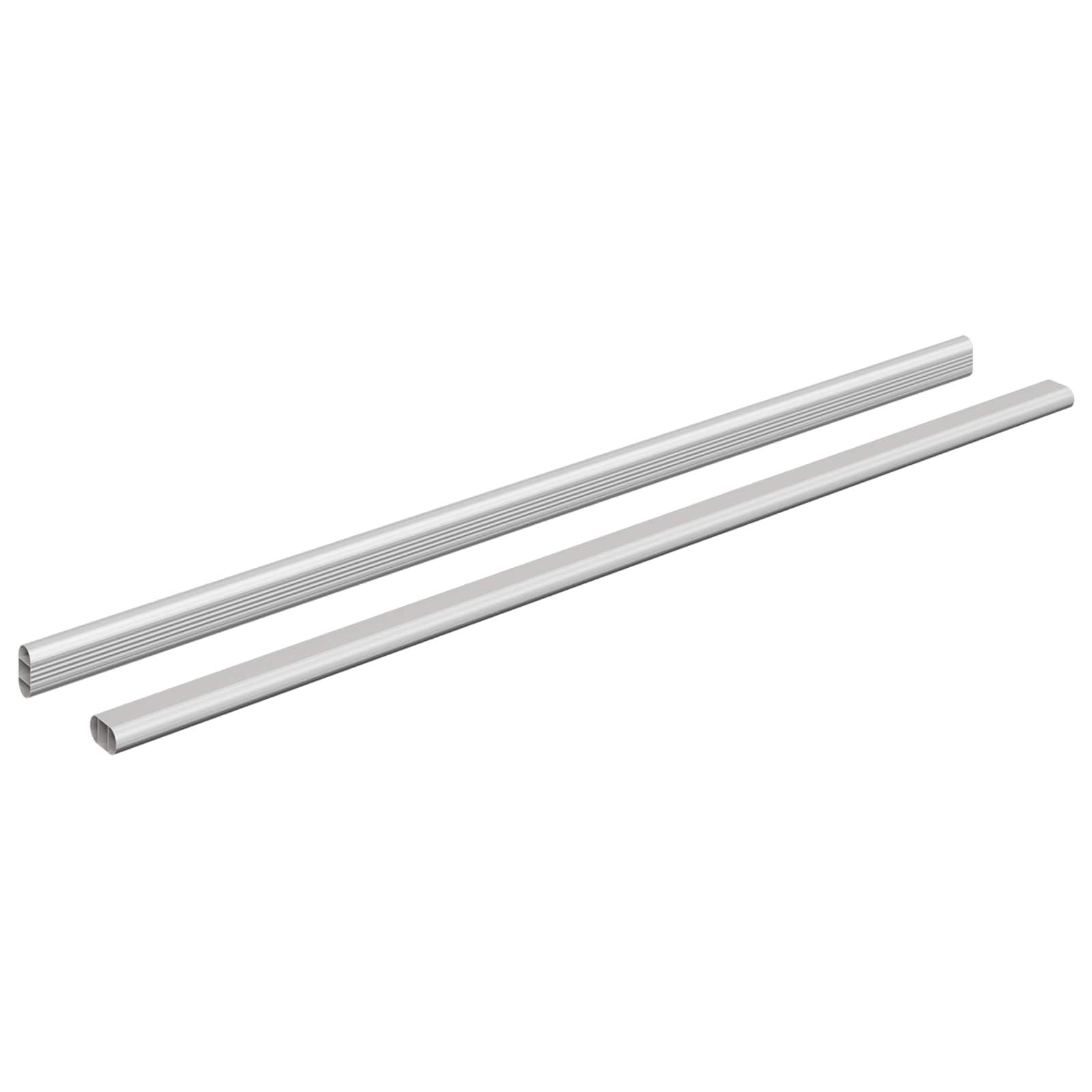 Kleiderstange 2 stk. Silber 764 x 15 x 29 mm Aluminiumlegierung