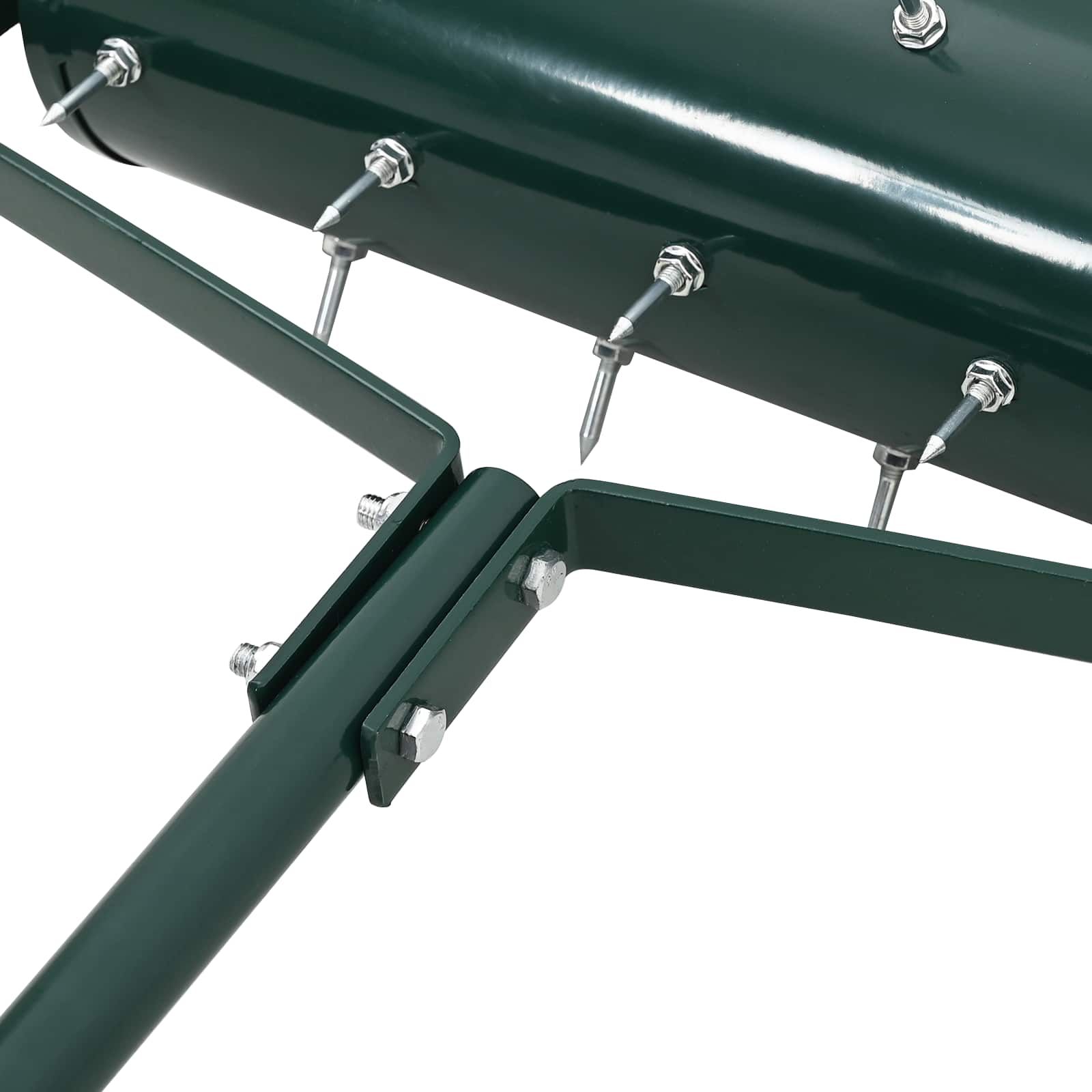 Rasenroller mit Luftungszangen Grün 128 x 38 cm Stahl
