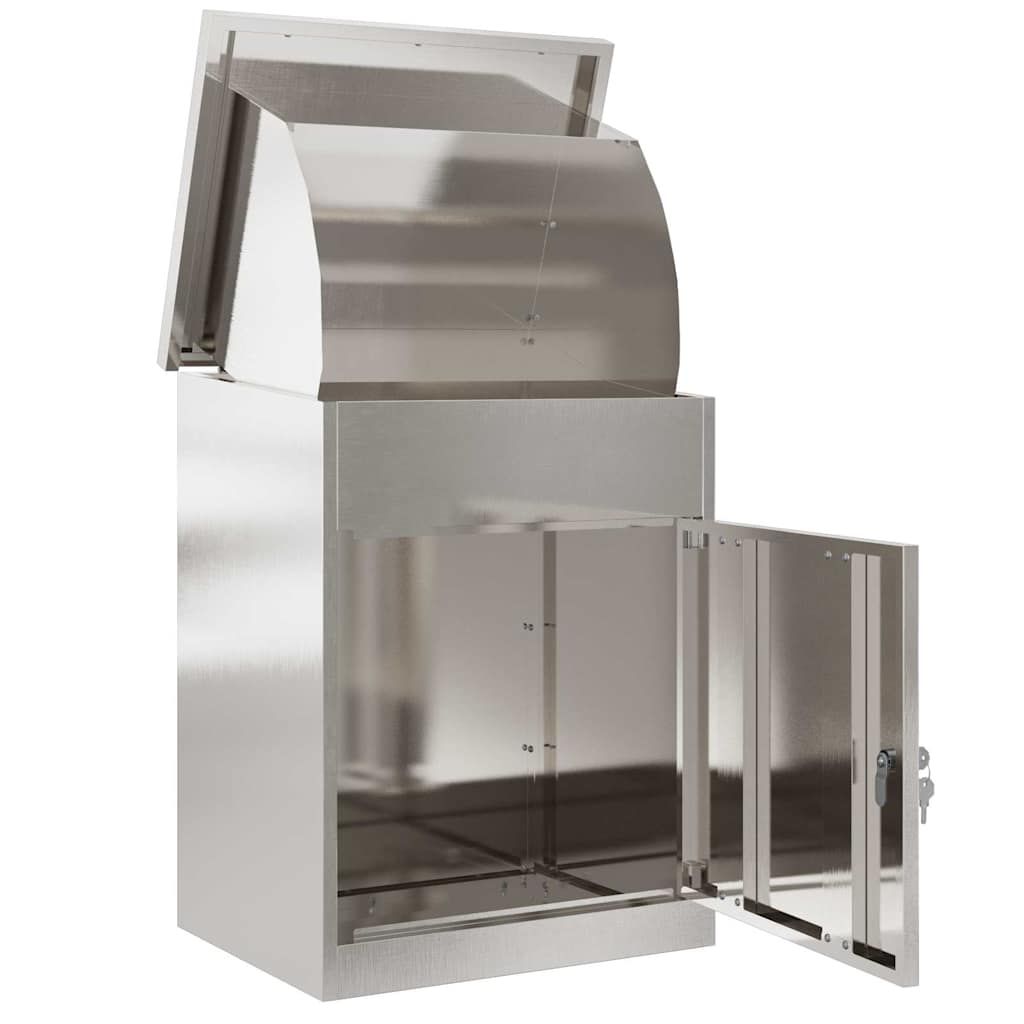 Paketdrop-Box mit Speicher Silber 47,5 x 38 x 59 cm Edelstahl