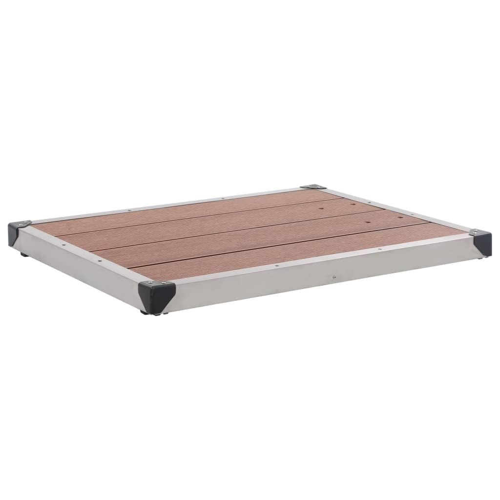 Gartendusche mit Brauner Bodenplatte 225 cm Edelstahl