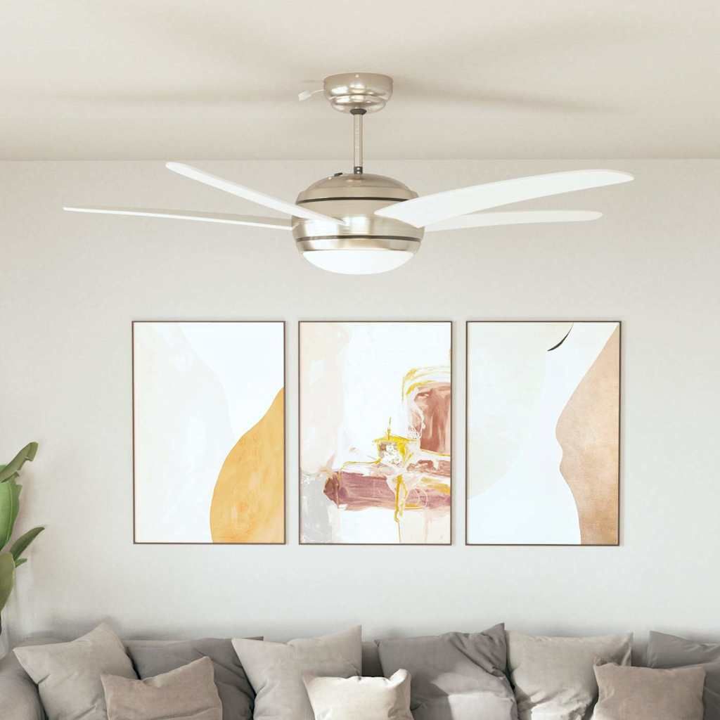 Dekorativer Deckenventilator mit Beleuchtung 128 cm Weiß