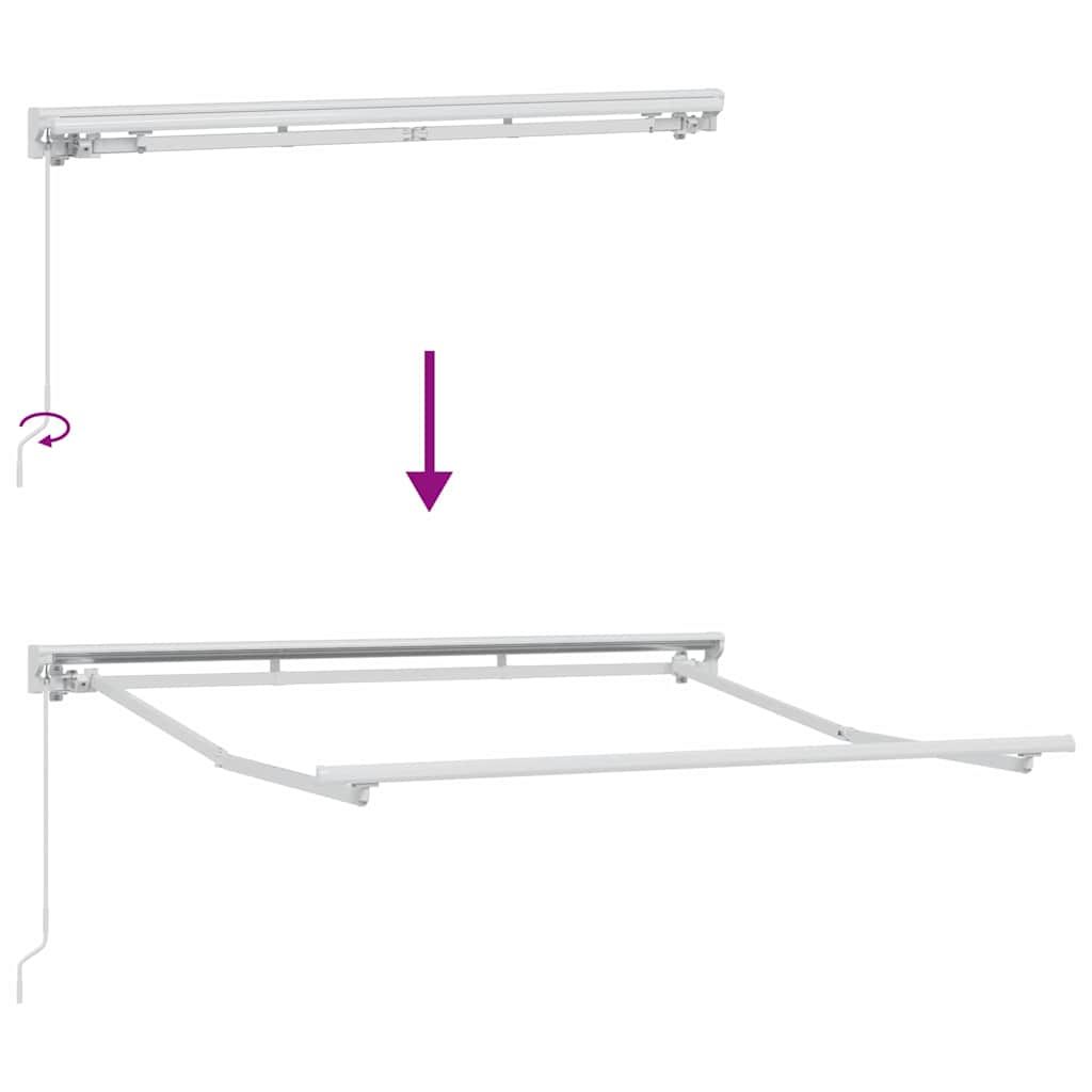 Markisenrahmen Verstellbar Weiß 2,5 x 2 m Stahl
