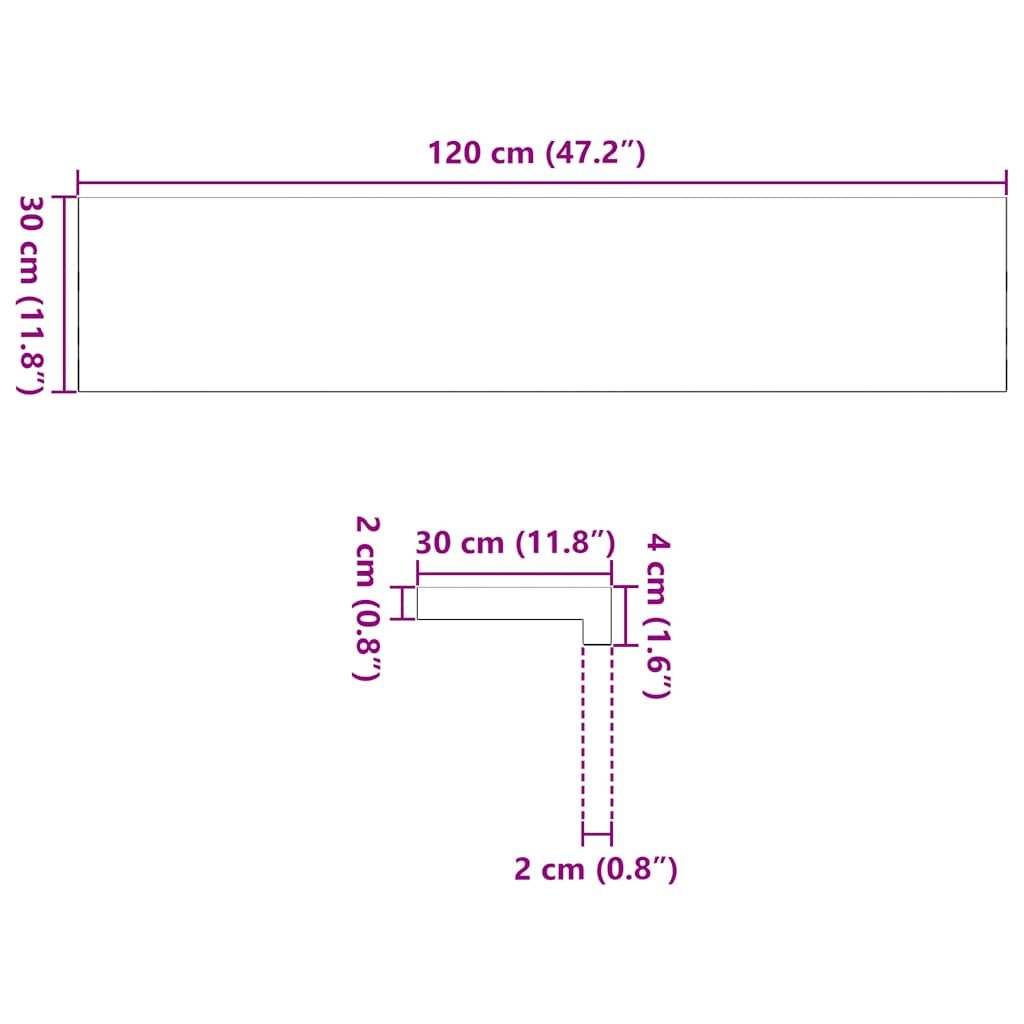 Treppenstufen 4 Stk. Braun-Schwarz 120x30x2 cm Massivholz Eiche