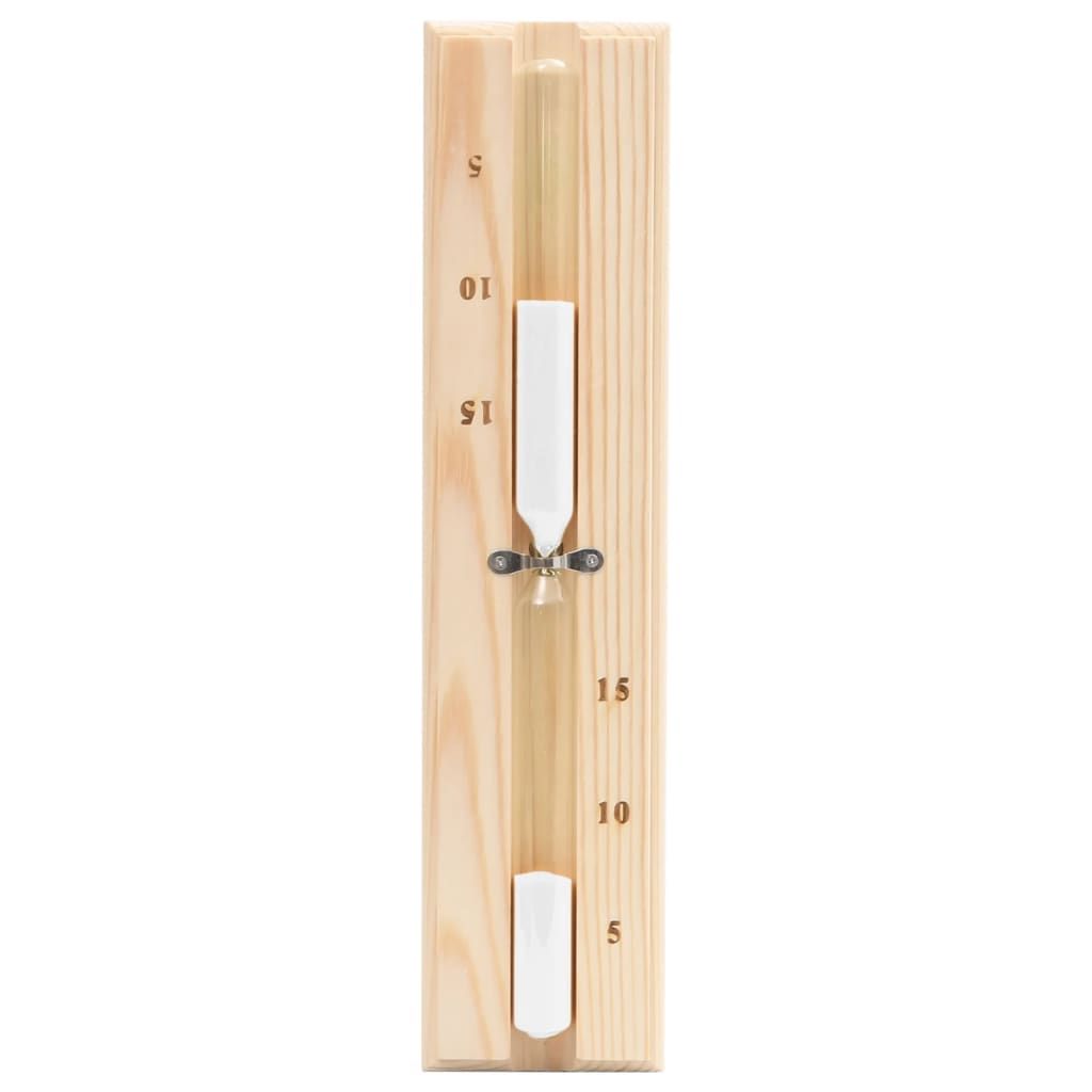 2-in-1 Sauna-Hygrothermograph und Sanduhr Set Massivholz Kiefer