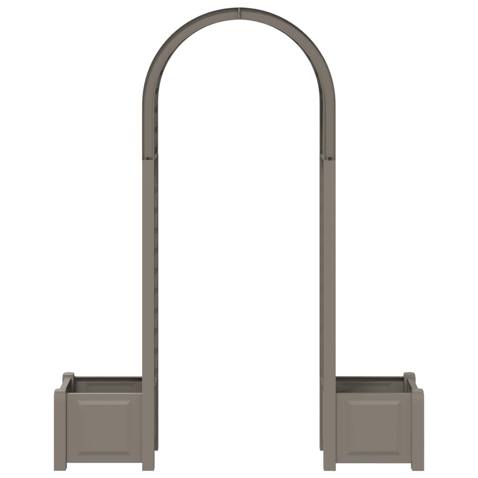 Rosenbogen mit Pflanzer Grau 168,5 x 43 x 207 cm PP