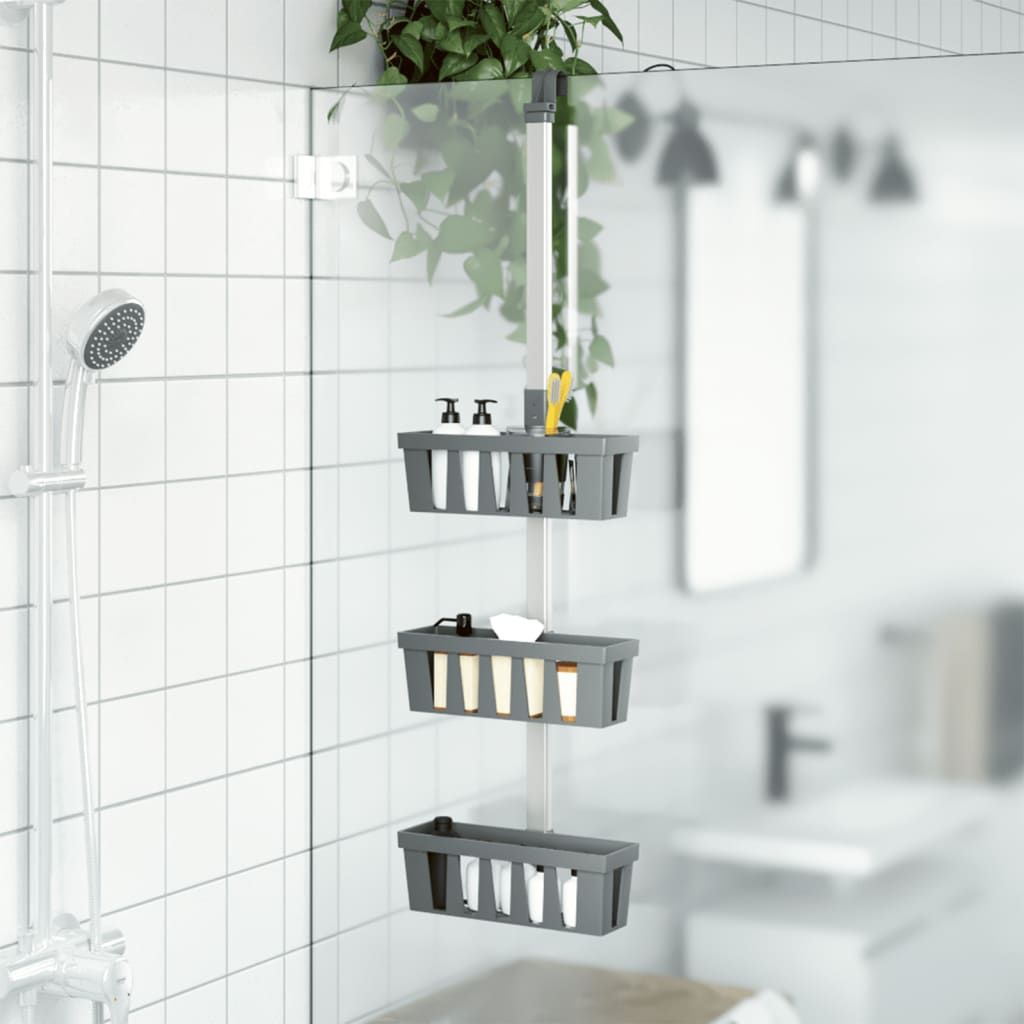 Duschregal zum Hängen 30x15x(67-105) cm Aluminium