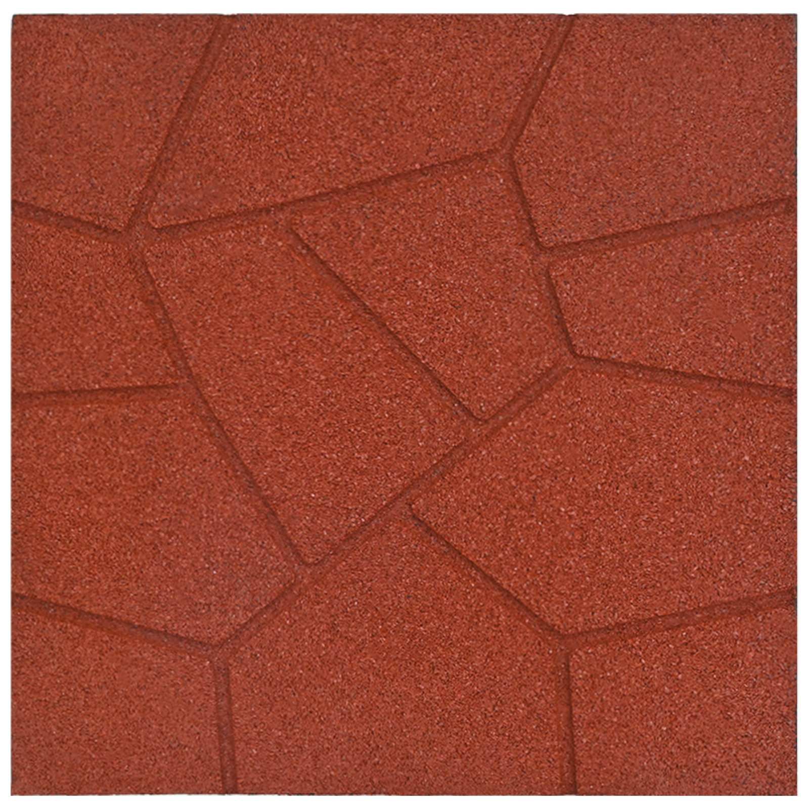 Gehwegstein 6 pcs Rot 40,5 x 40,5 x 2 cm Gummi