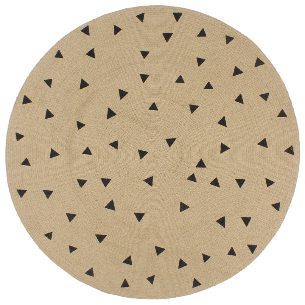 Teppich Handgefertigt Jute mit Dreiecksmuster 120 cm
