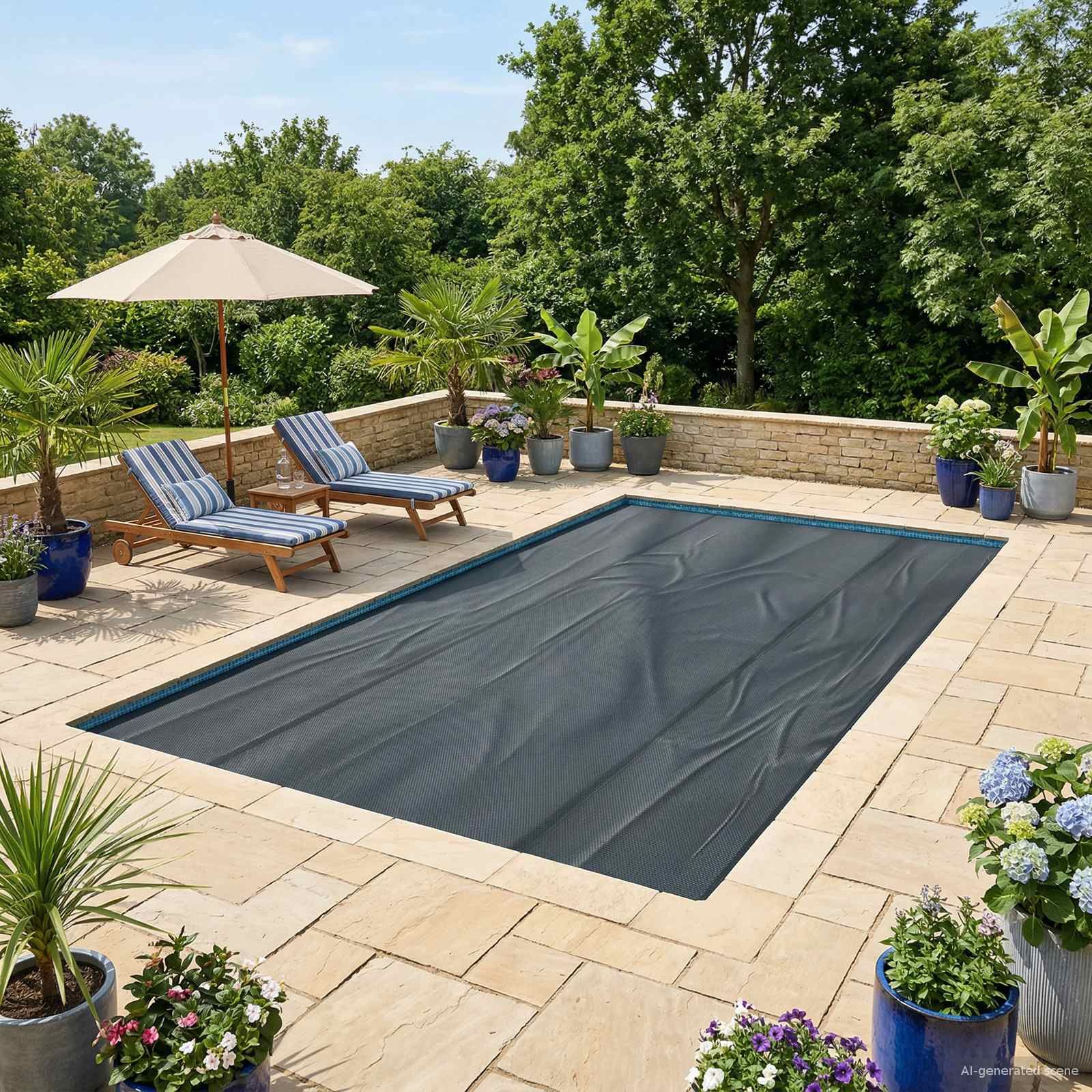 Sonnendeck für Pools Extra Schwer 260 x 160 cm 400 μm PE