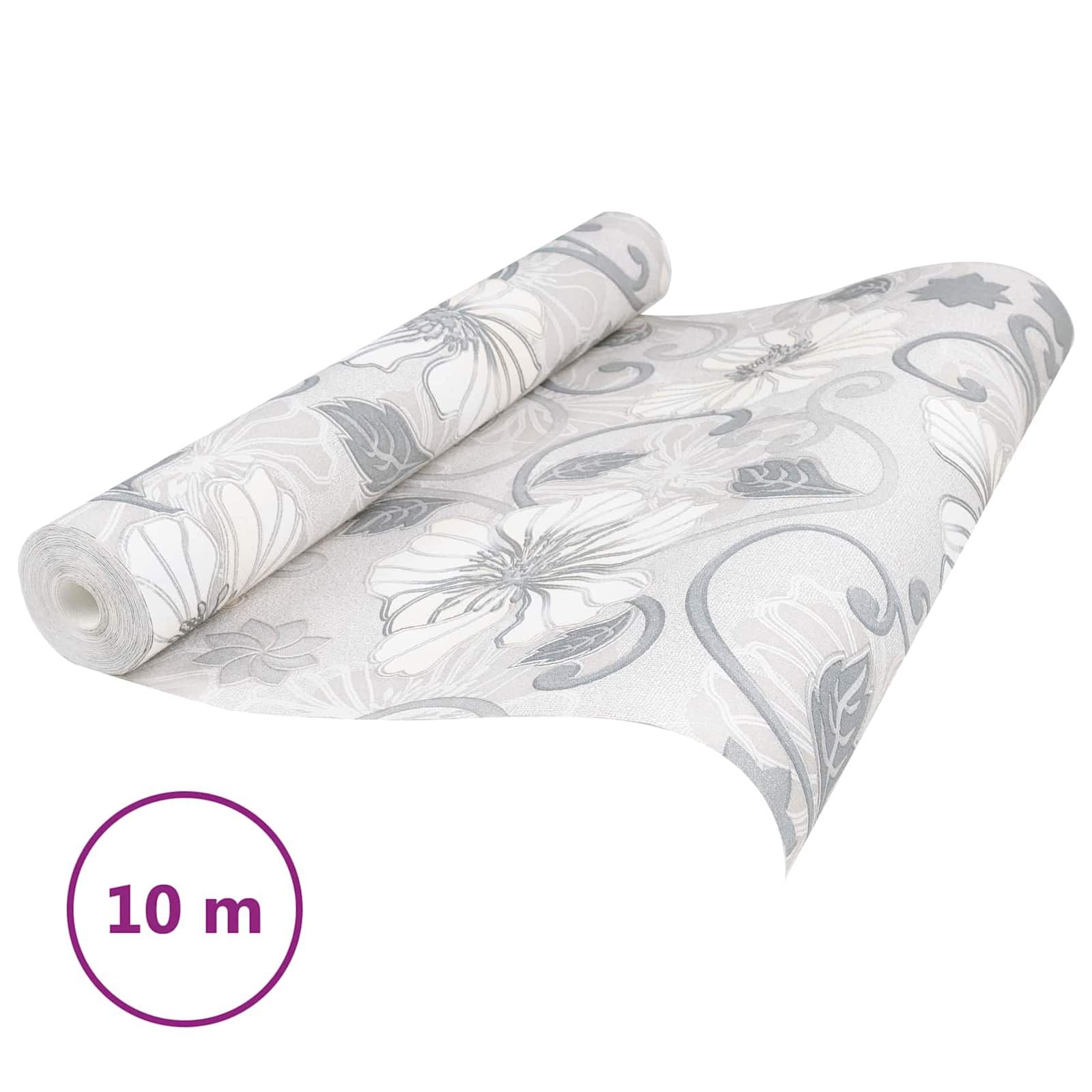 3D Solid Tapete Gestreift Blume 10 x 0,53 m Vliesstoff