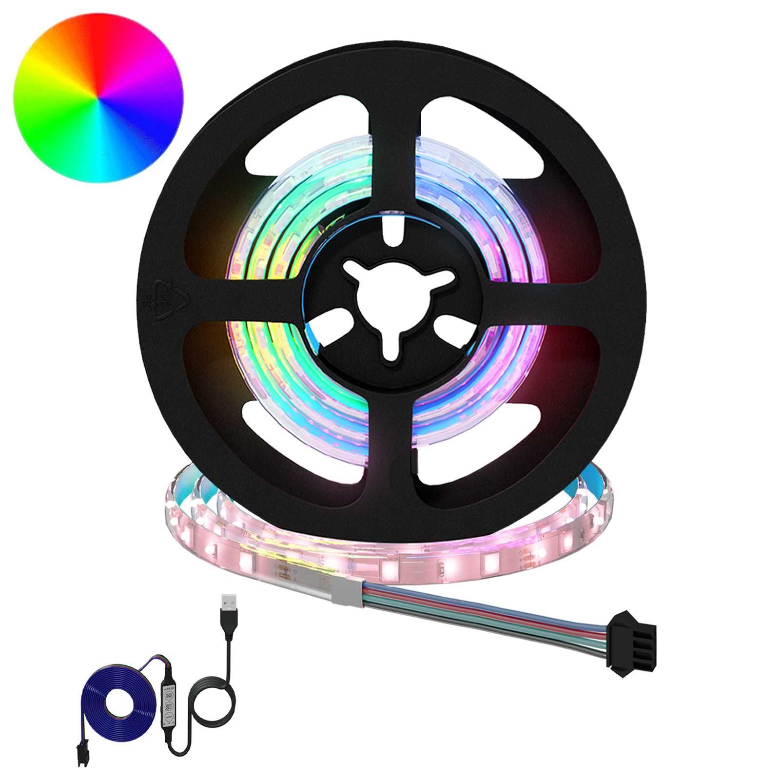 LED-Streifen 2 stk. Schwarz und Transparent