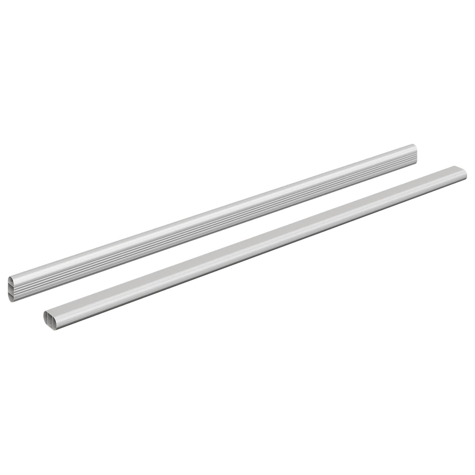 Kleiderstange 2 pcs Silber 664 x 15 x 29 mm Aluminiumlegierung