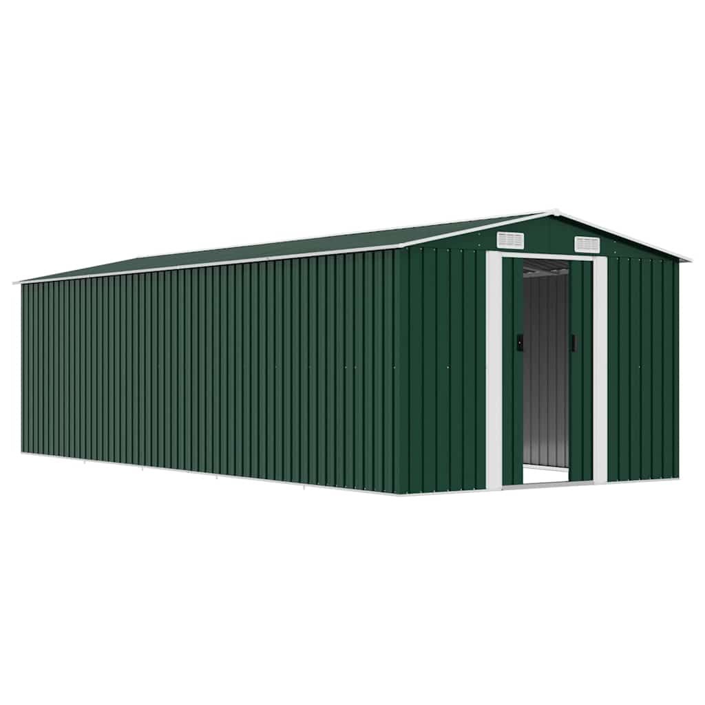 Gerätehaus 257x580x181 cm Metall Grün