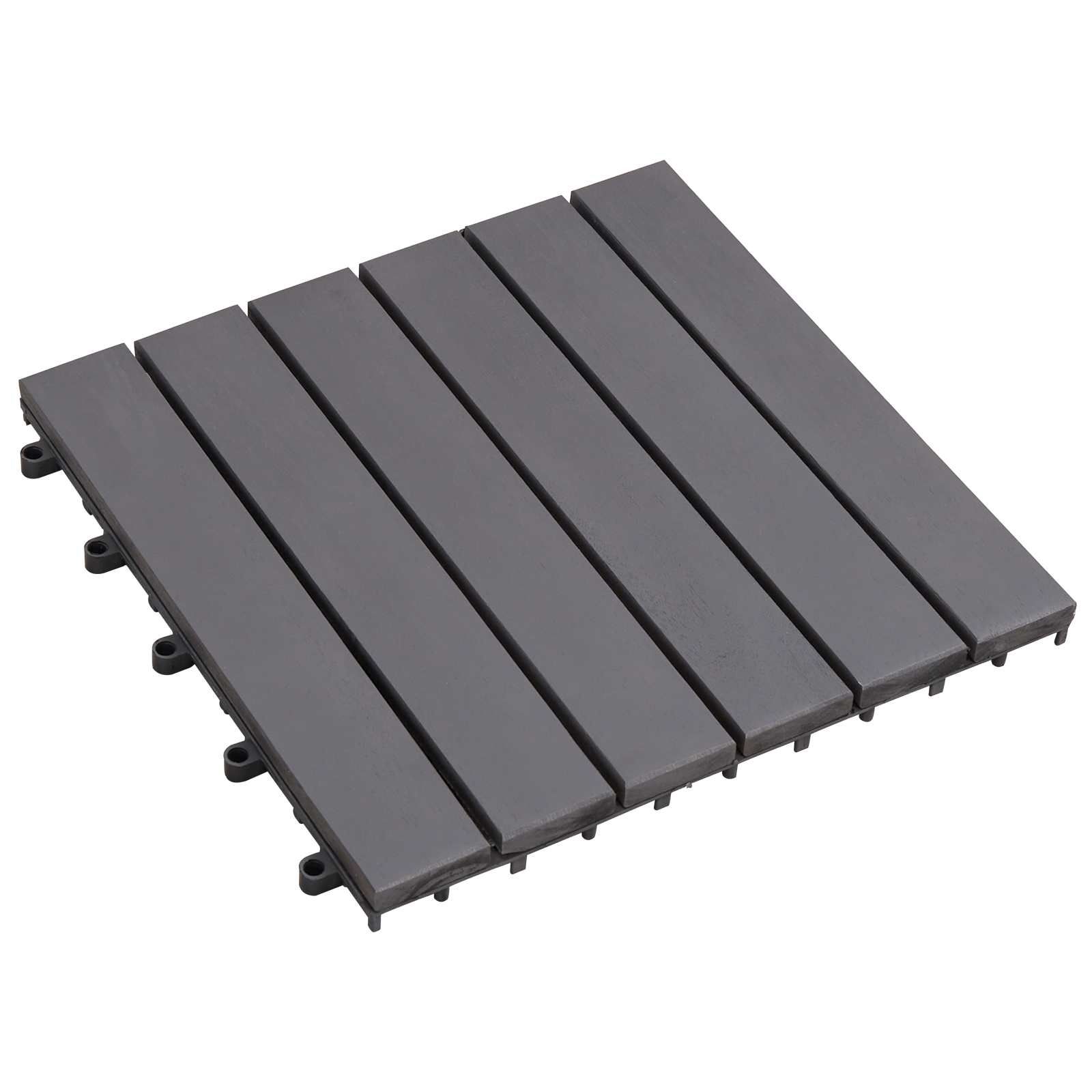 Terrassenfliese 30 pcs Grau 30 x 30 cm Akazien-Hartholz