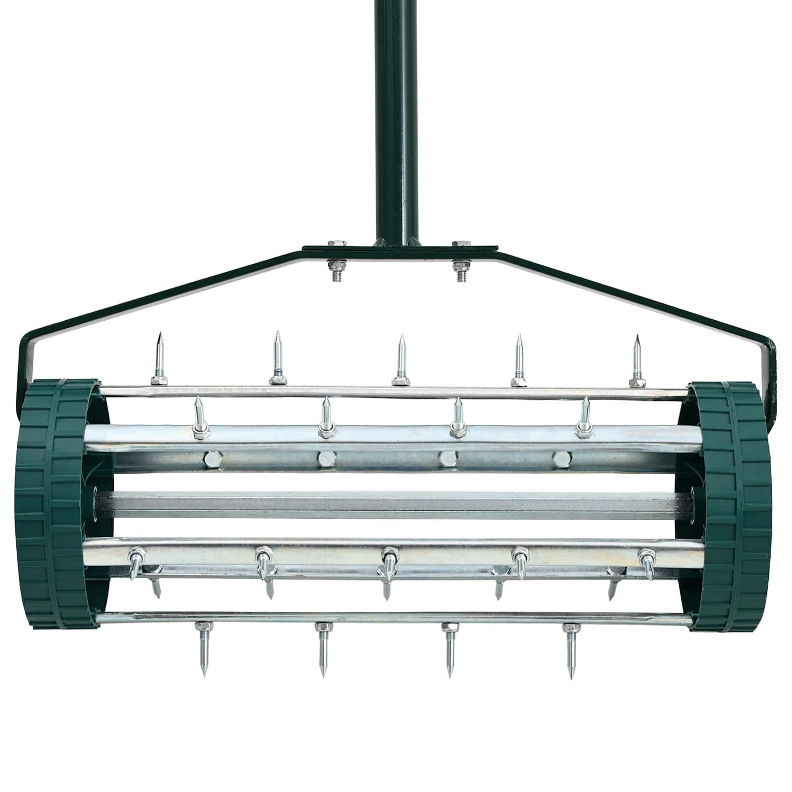 Rasenroller mit Luftungszangen Grün 127,5 x 44 cm Stahl