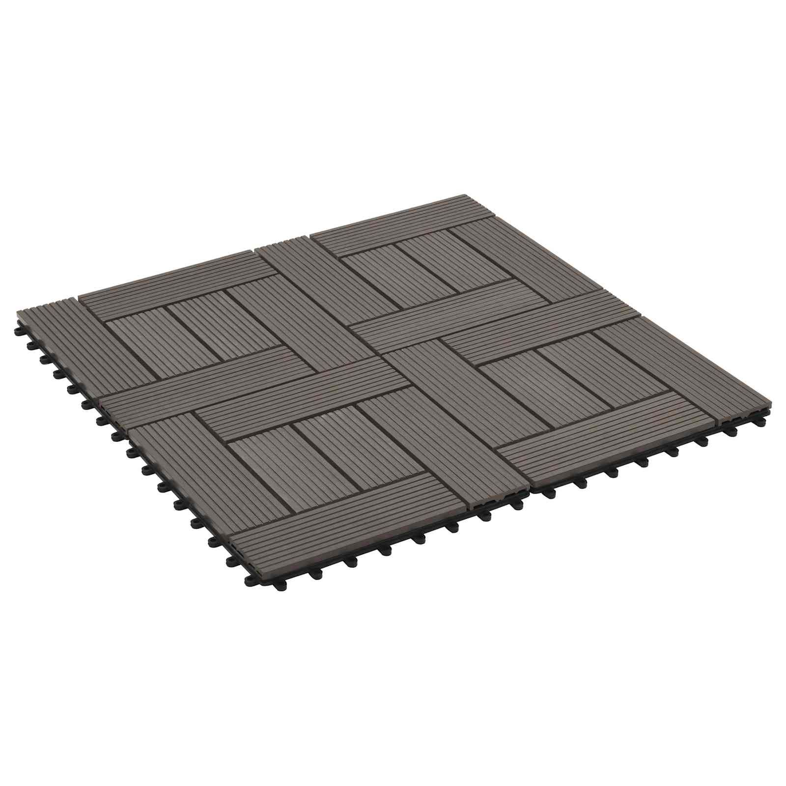Terrassenfliese 22 stk. Dunkelbraun 30 x 30 cm WPC