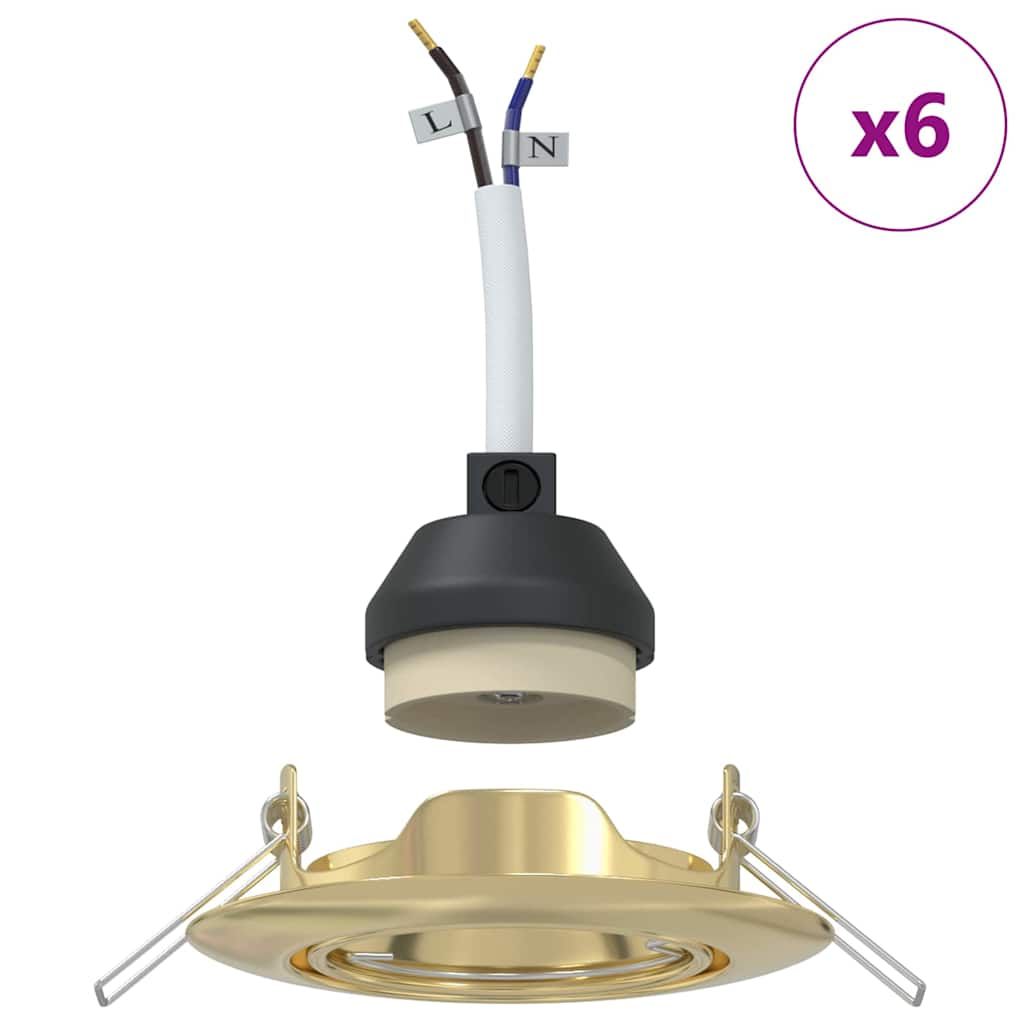 Spotlight 6 stk. Gold 9 x 9 x 2,5 cm Metall