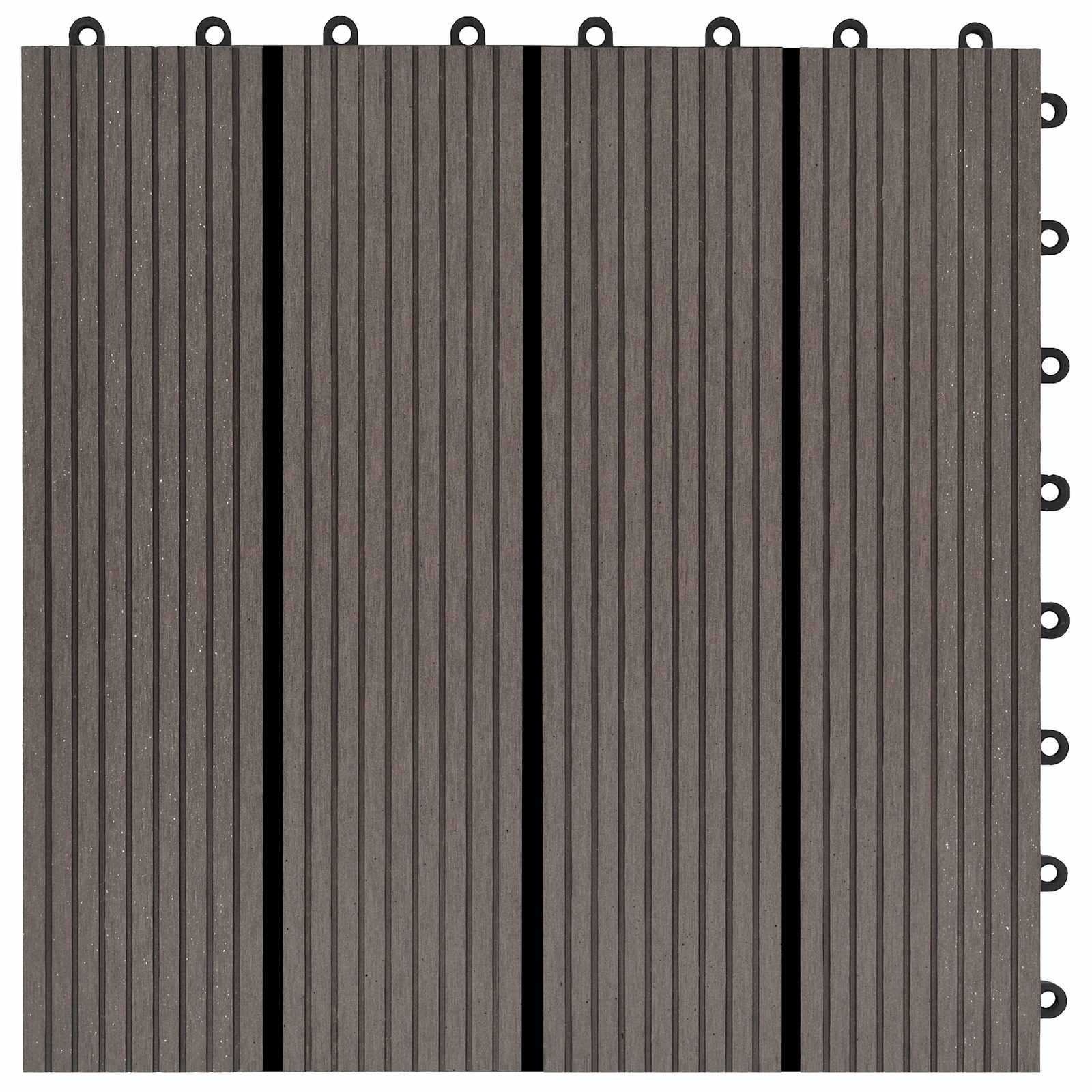 Terrassenfliese 22 stk. Dunkelbraun 30 x 30 cm WPC