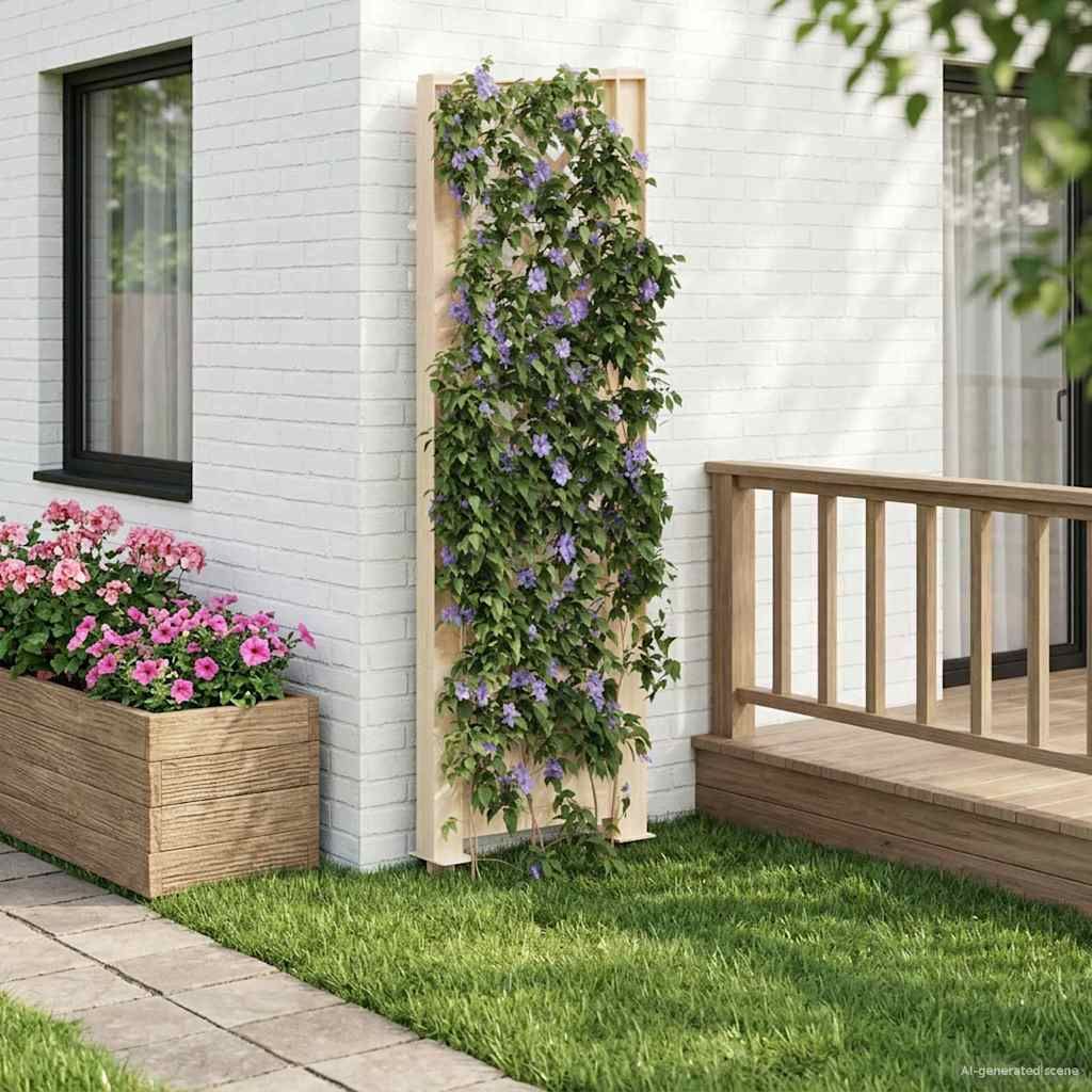 Trellis mit Spike Weiß 43 x 6 x 165 cm PP