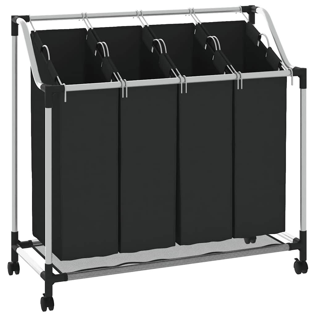 4 Fächer Schwarz Wäschesortierer