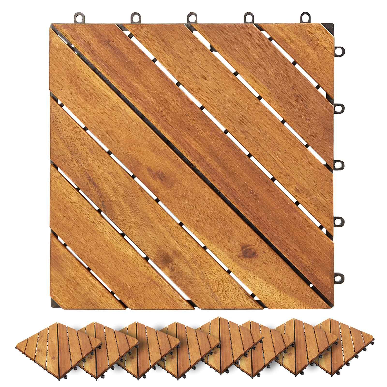 Terrassenfliese 20 pcs Braun 30 x 30 cm Akazien-Hartholz