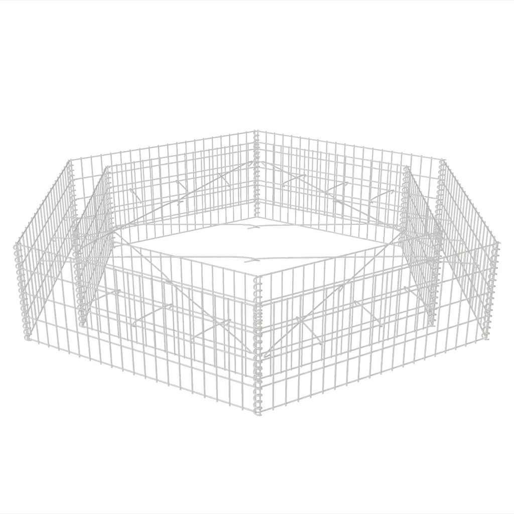 Sechseckiges Gabionen-Hochbeet 200x173x40 cm