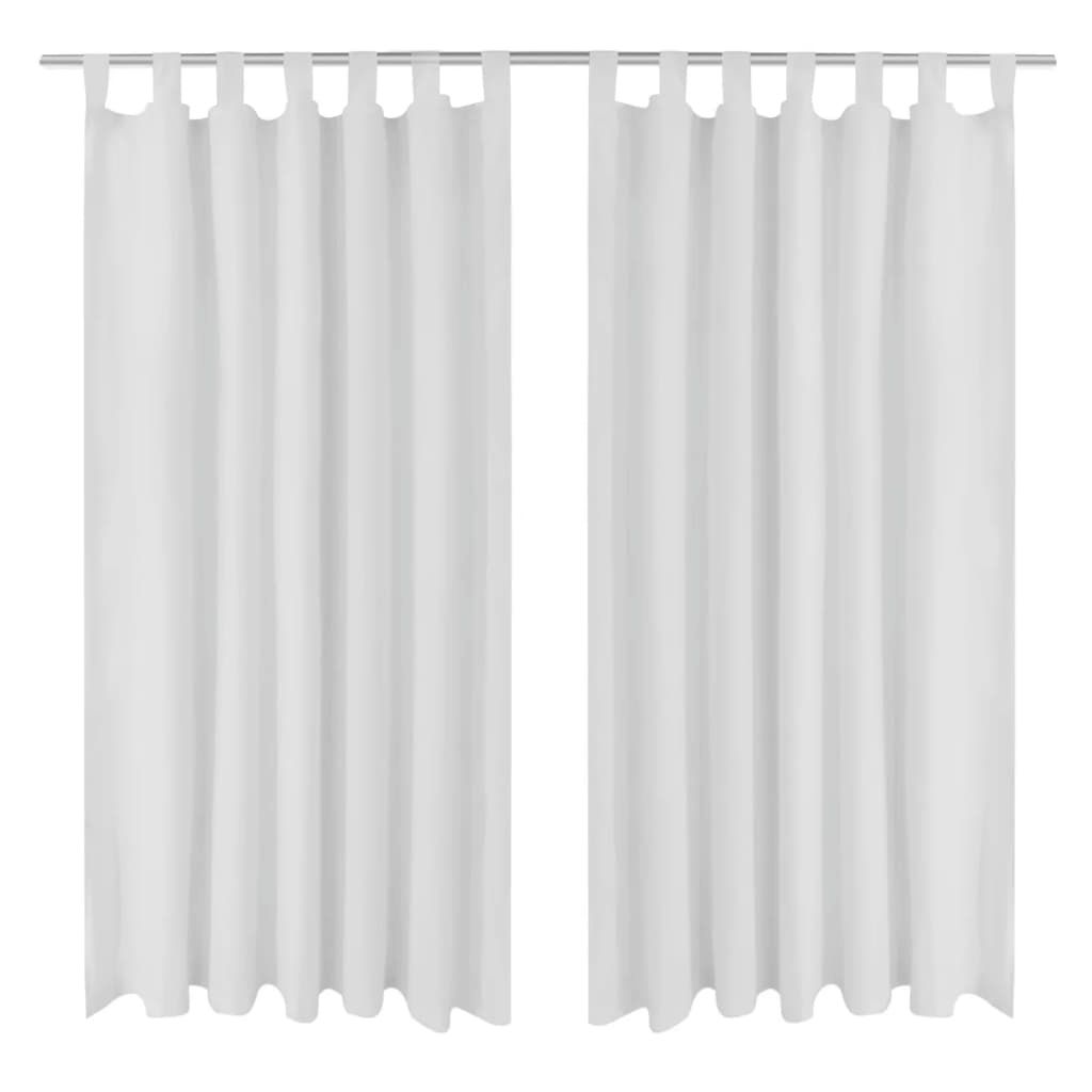 Vorhänge Gardinen aus Satin 2-teilig 140 x 175 cm Weiß