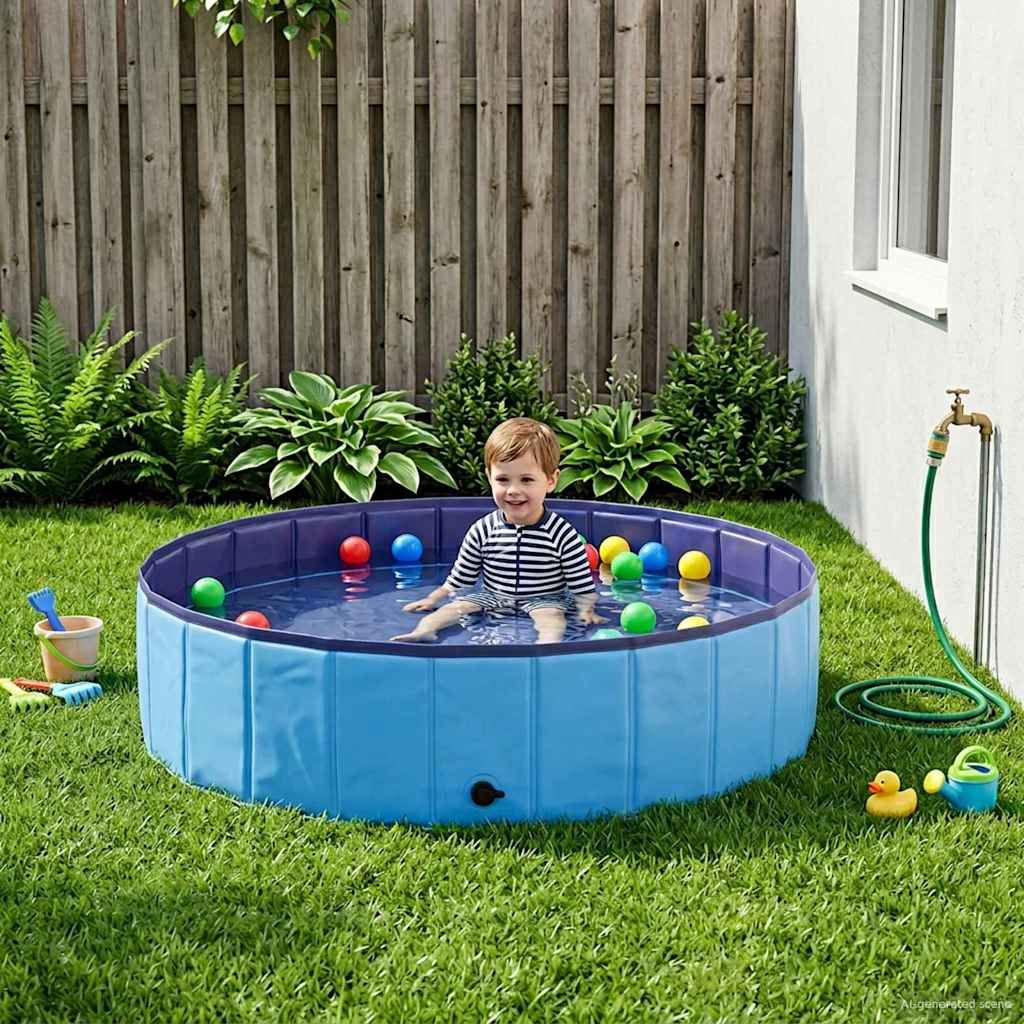 Kinder Schwimmbecken Blau Ø 120 x 30 cm