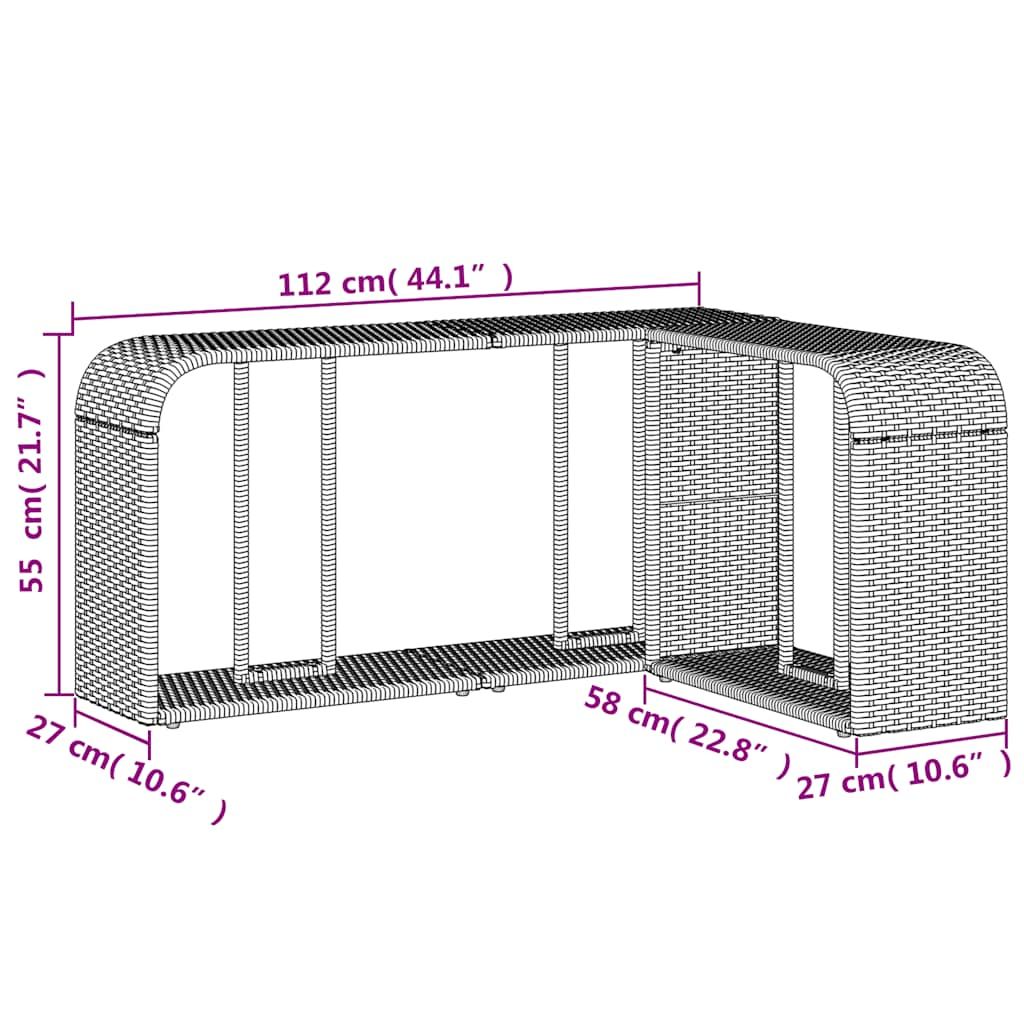 Lagerregale 2 Stk. Schwarz Poly Rattan