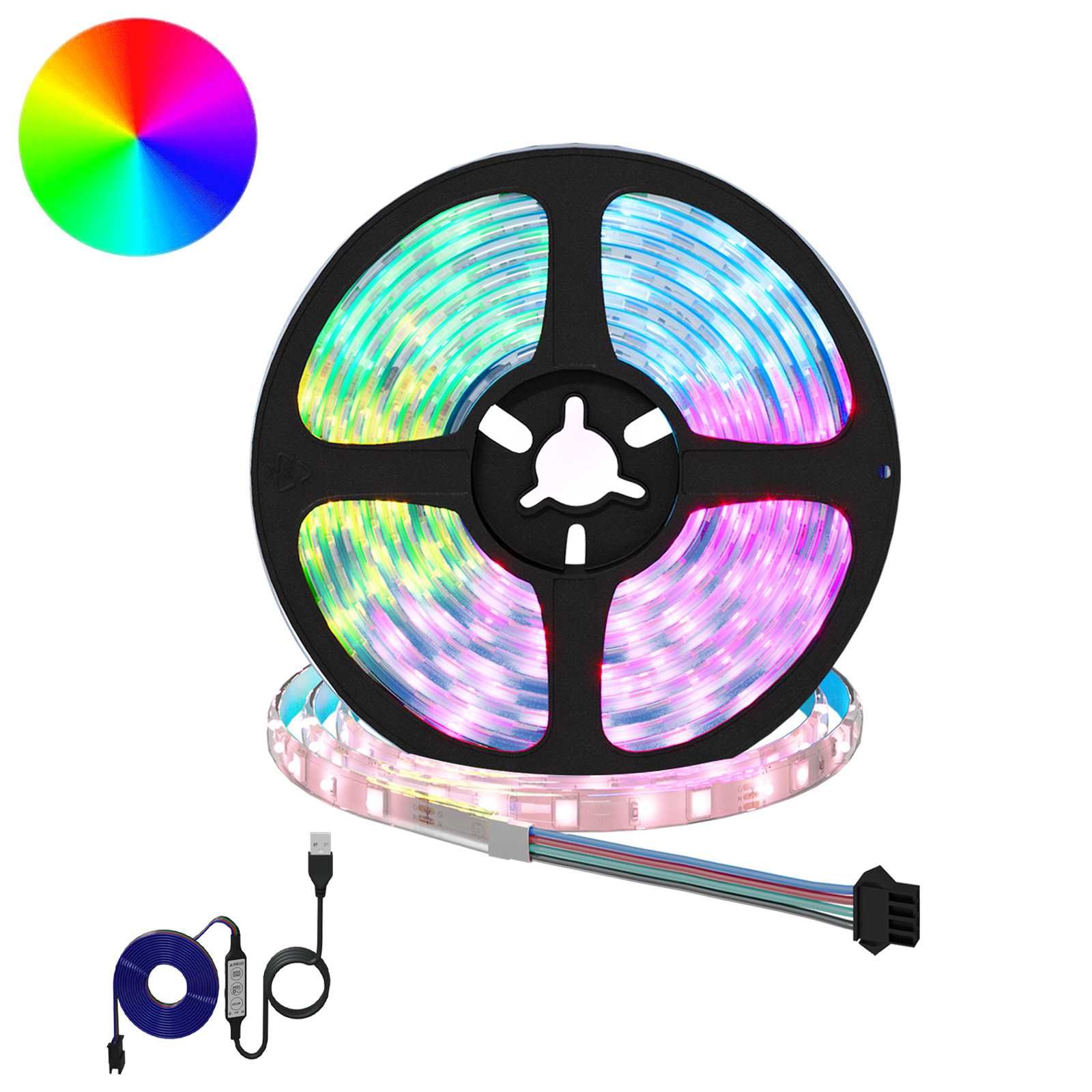 LED-Streifen 2 stk. Schwarz und Transparent