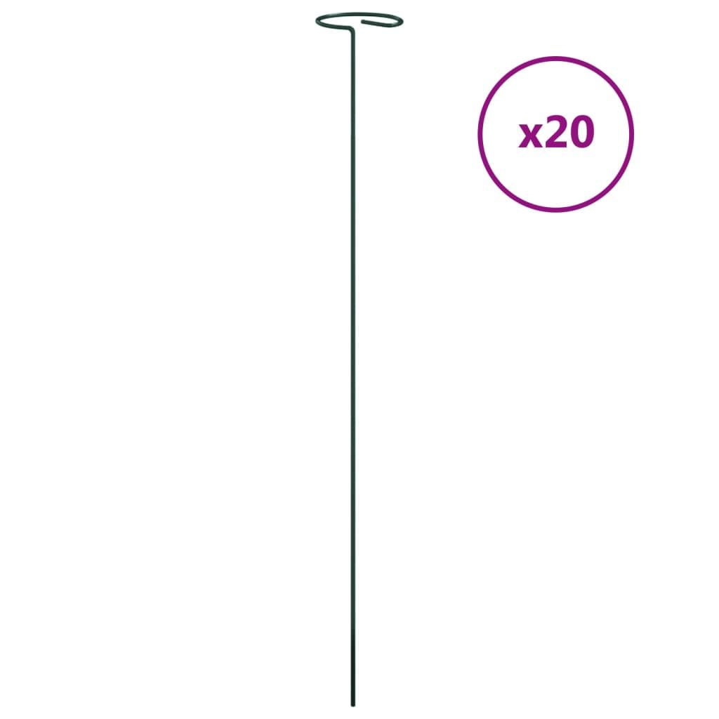 Pflanzenstützen 20 Stk. Dunkelgrün 61 cm Stahl